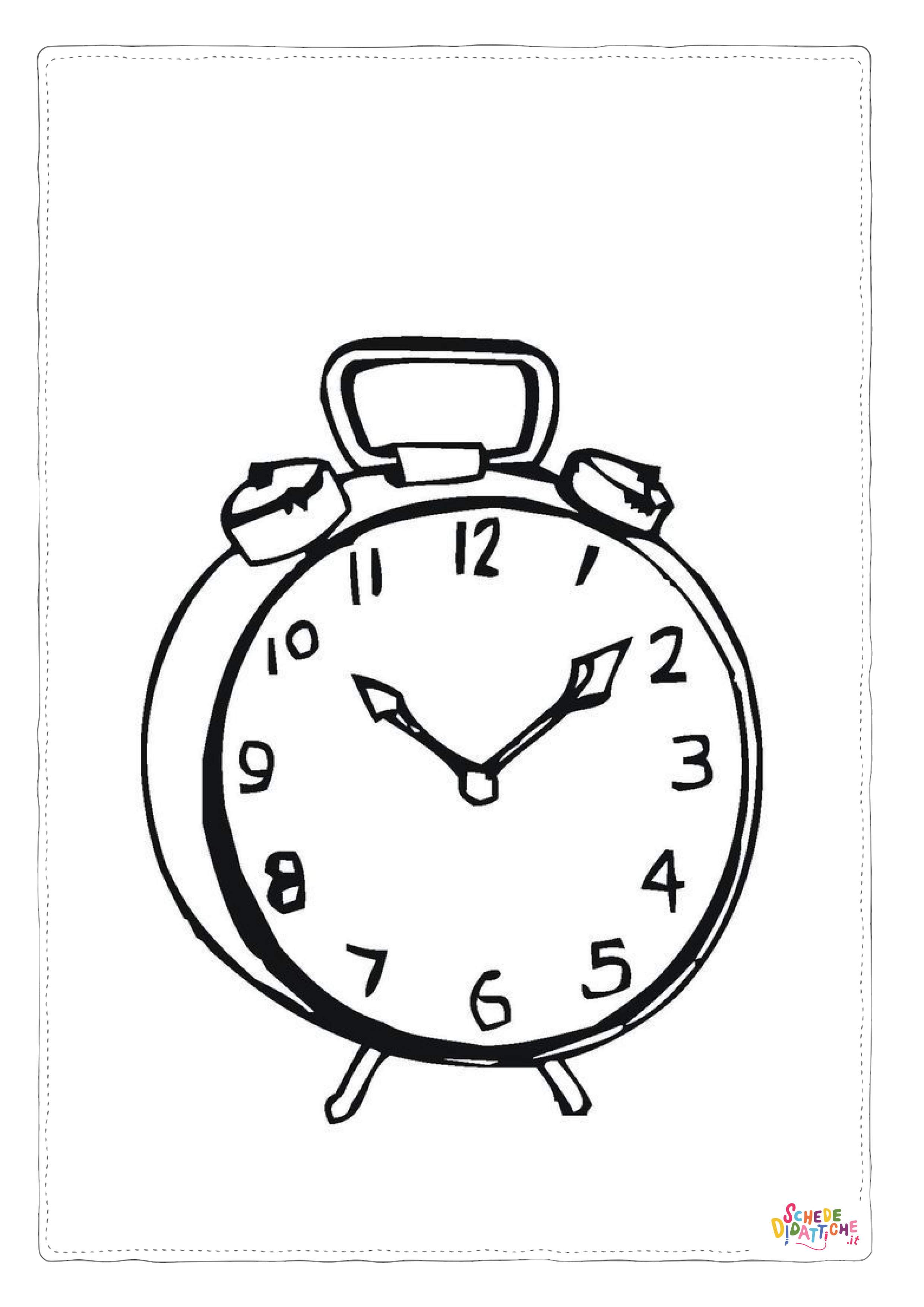 Disegno "Disegno di orologio da stampare e colorare 9" Disegno di orologio da stampare e colorare 9