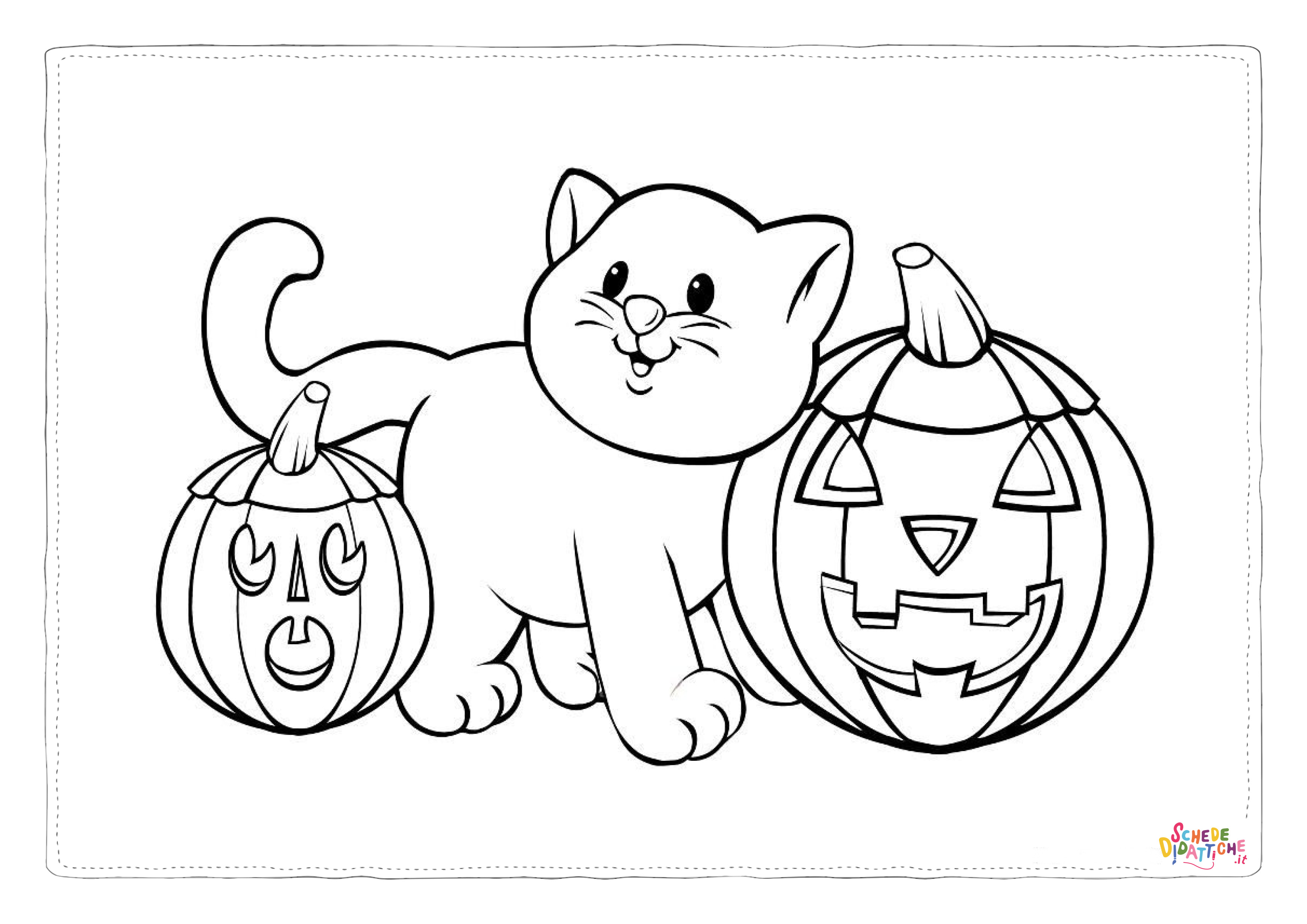 Disegno "Disegno di gatto di halloween da stampare e colorare 19" Disegno di gatto di halloween da stampare e colorare 19