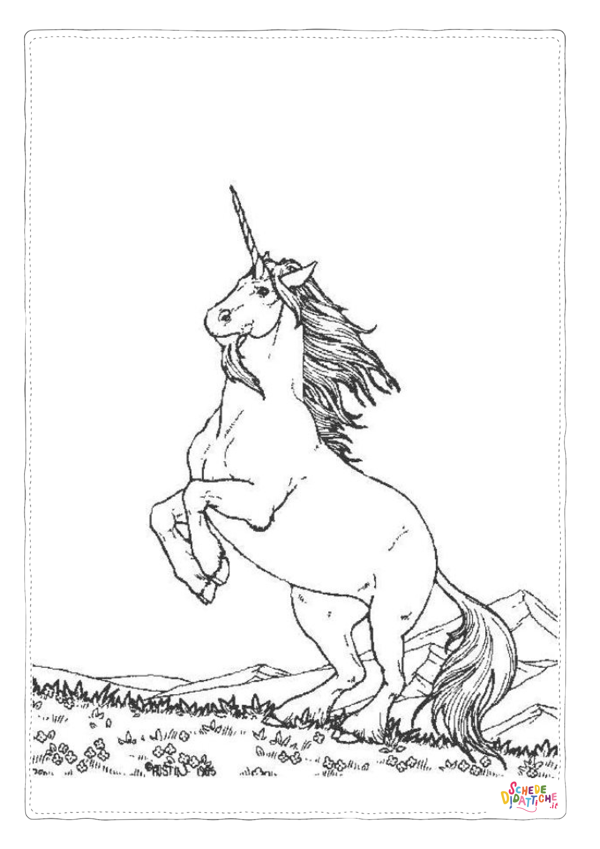 Disegno "Disegno di unicorno da stampare e colorare 147" Disegno di unicorno da stampare e colorare 147