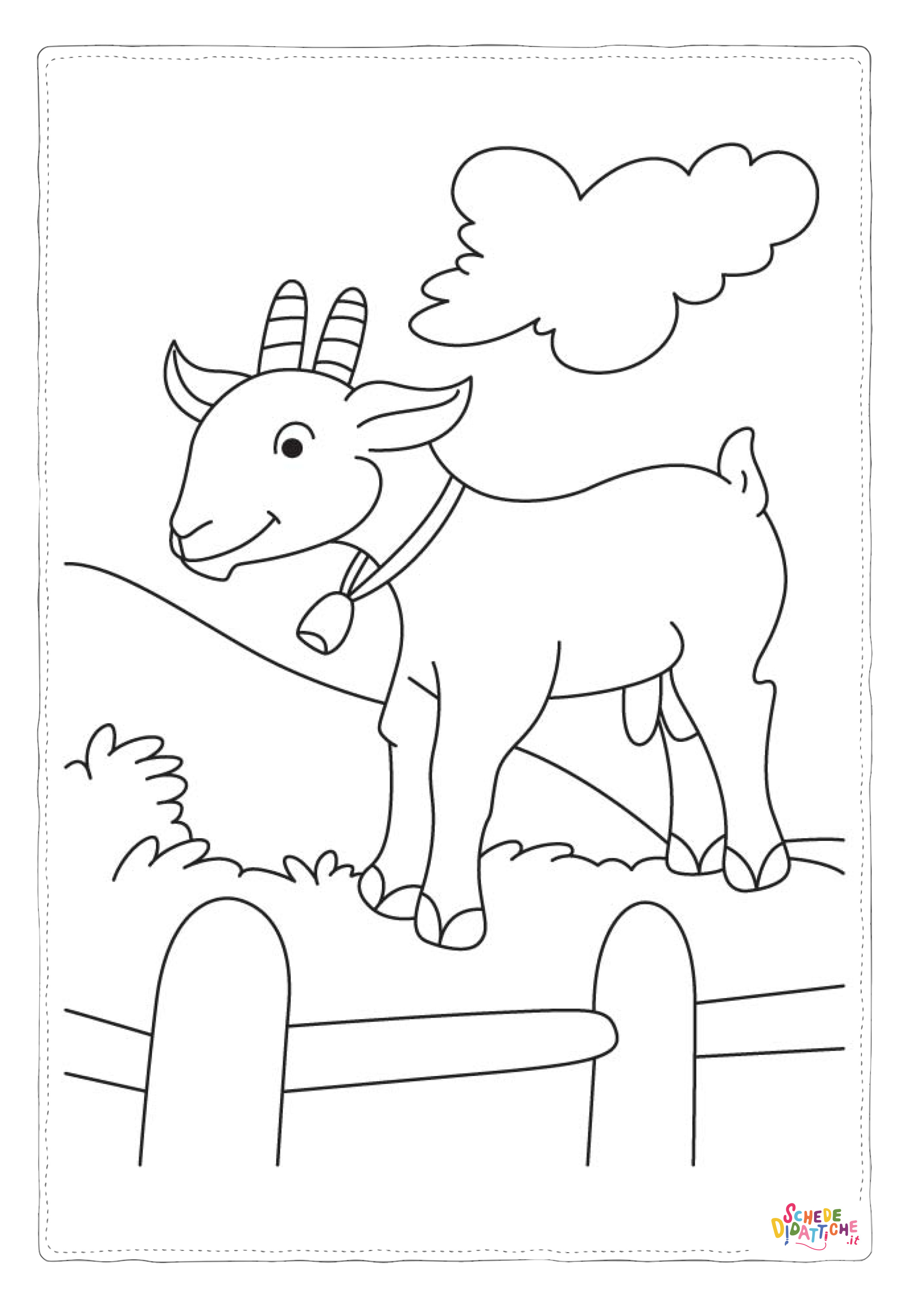 Disegno "Disegno di capra da stampare e colorare 7" Disegno di capra da stampare e colorare 7