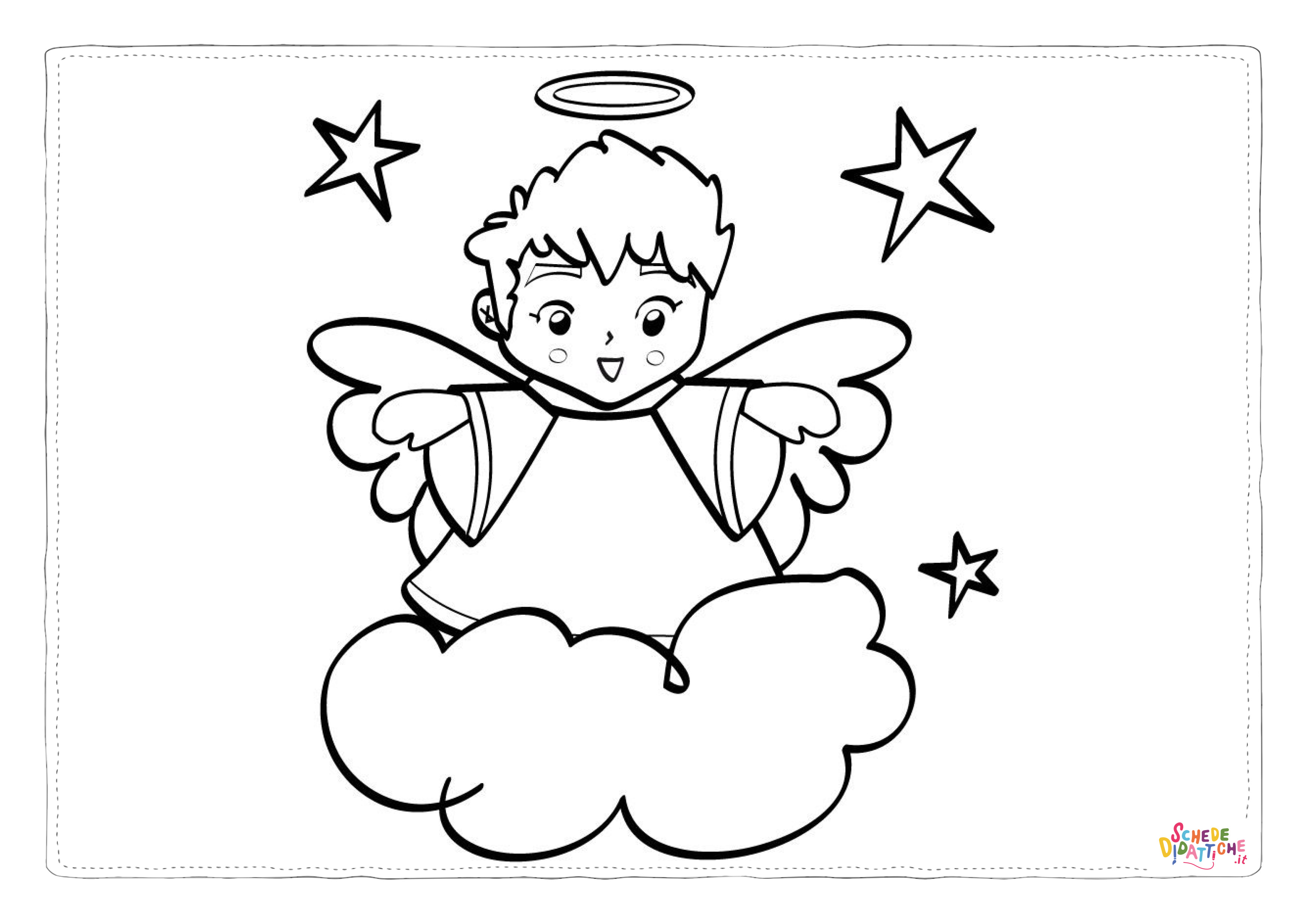 Disegno "Disegno di angelo da stampare e colorare 10" Disegno di angelo da stampare e colorare 10