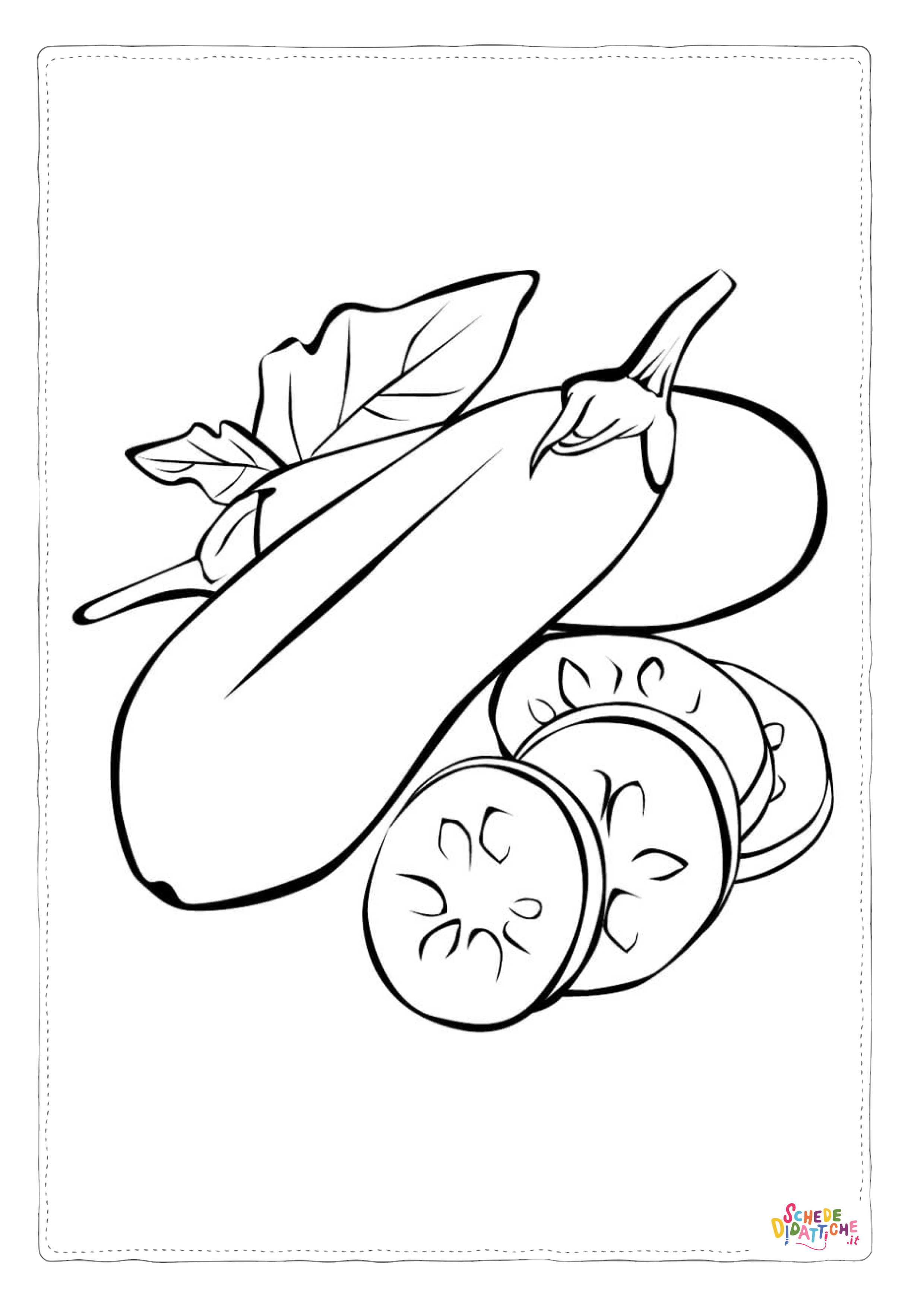 Disegno "Disegno di melanzana da stampare e colorare 7" Disegno di melanzana da stampare e colorare 7