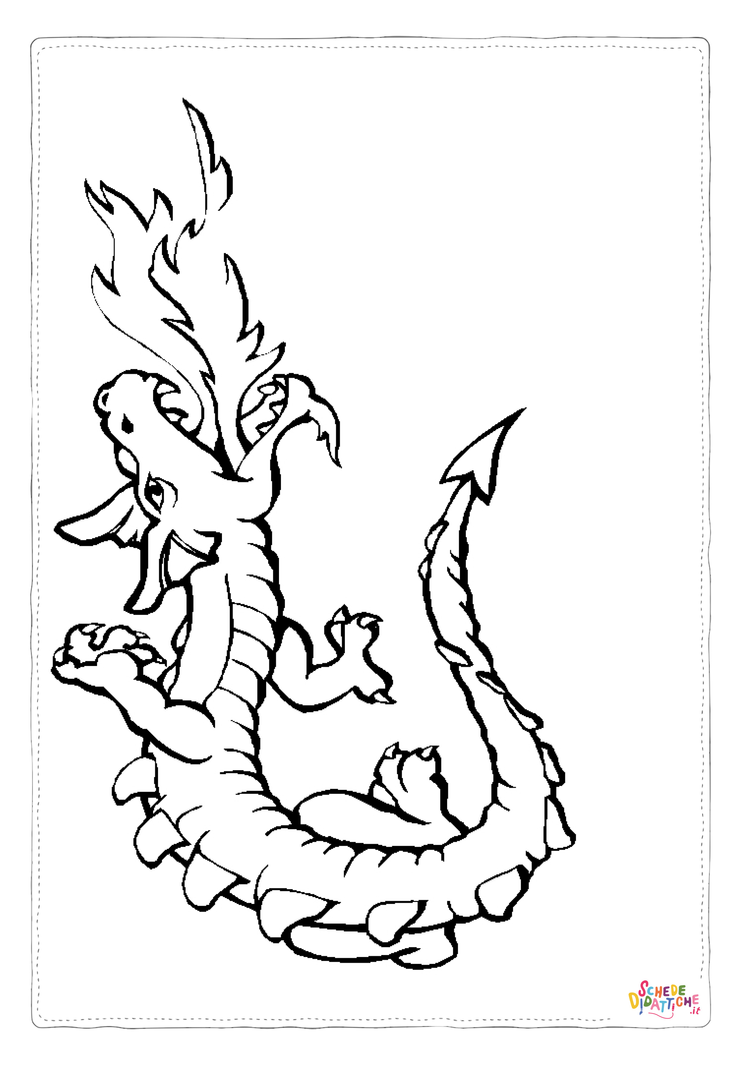 Disegno "Disegno di dragone da stampare e colorare 91" Disegno di dragone da stampare e colorare 91