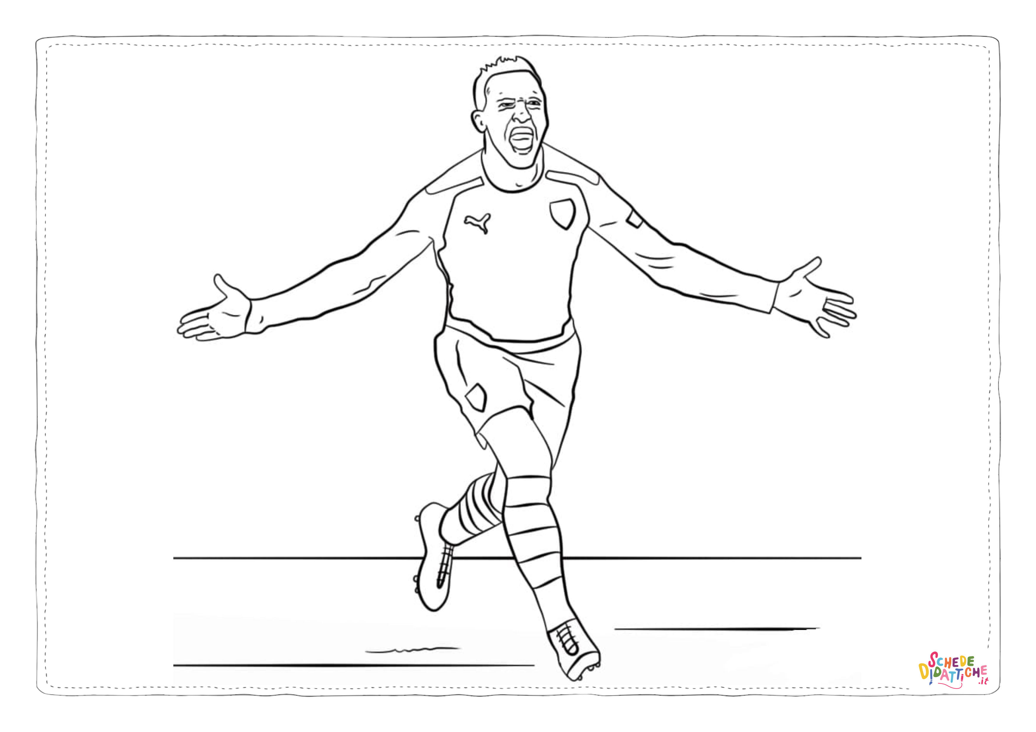 Disegno "Disegno di calciatore professionista da stampare e colorare 3" Disegno di calciatore professionista da stampare e colorare 3