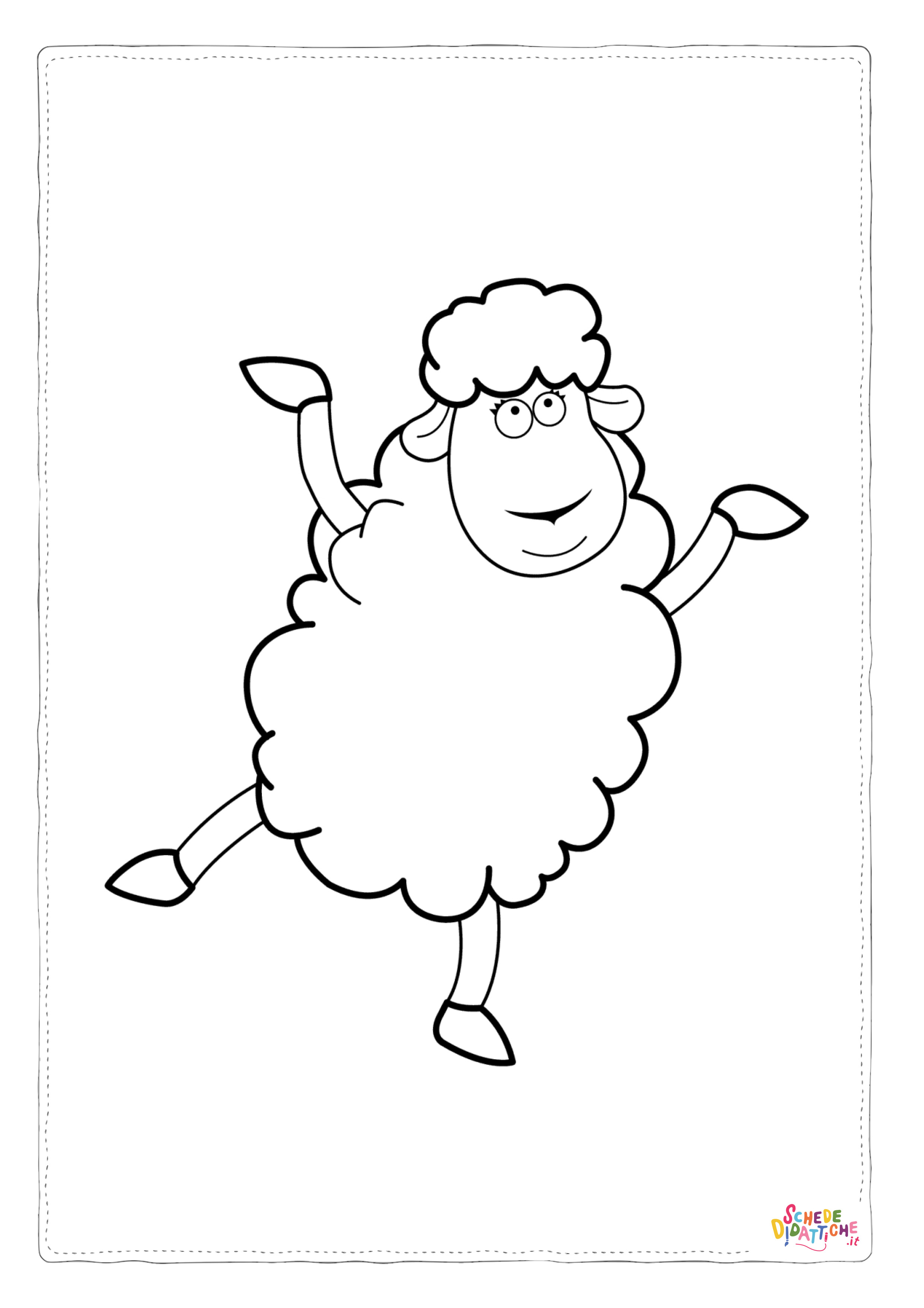 Disegno "Disegno di pecora da stampare e colorare 46" Disegno di pecora da stampare e colorare 46