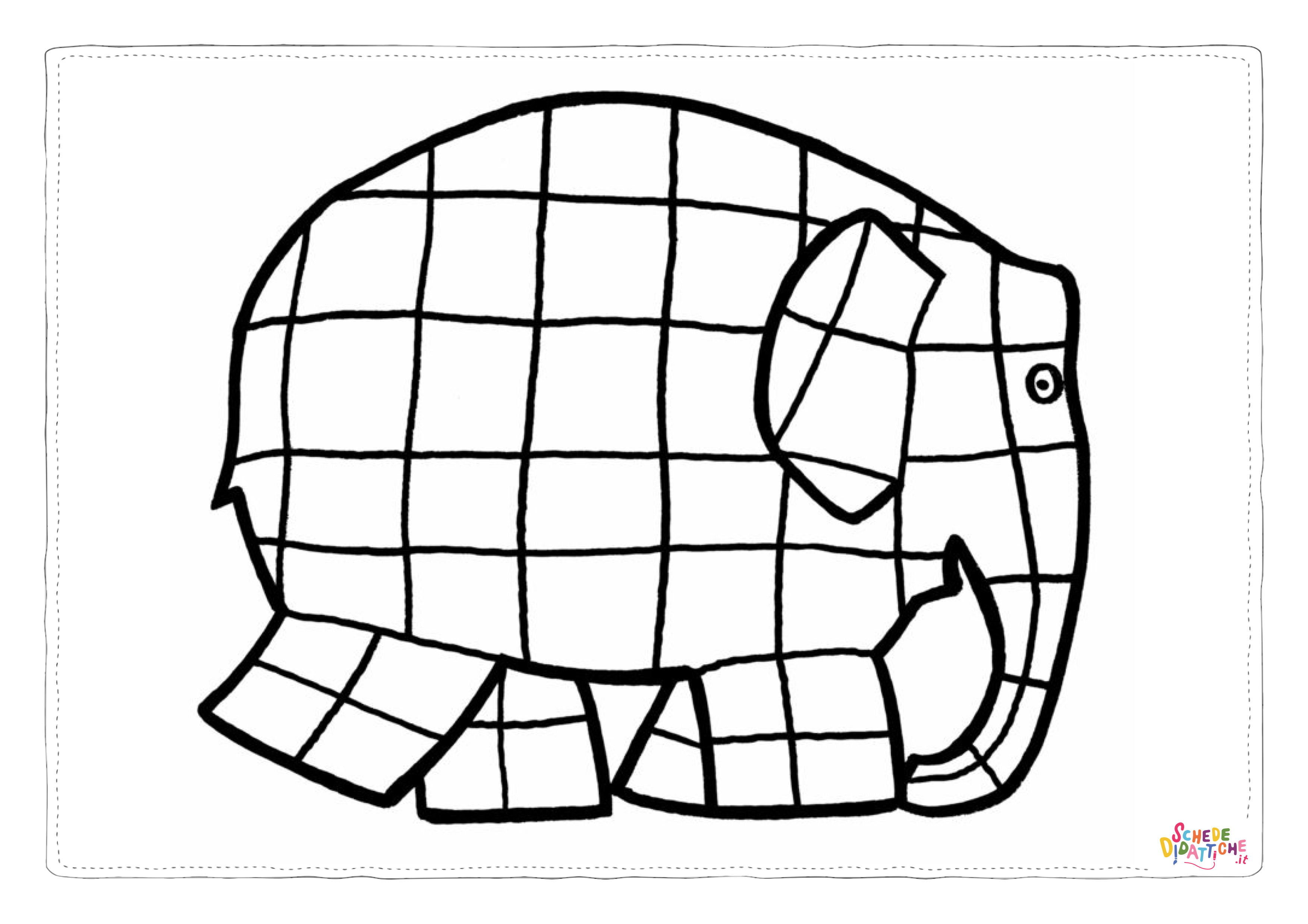 Disegno "Disegno di elefante da stampare e colorare 11" Disegno di elefante da stampare e colorare 11
