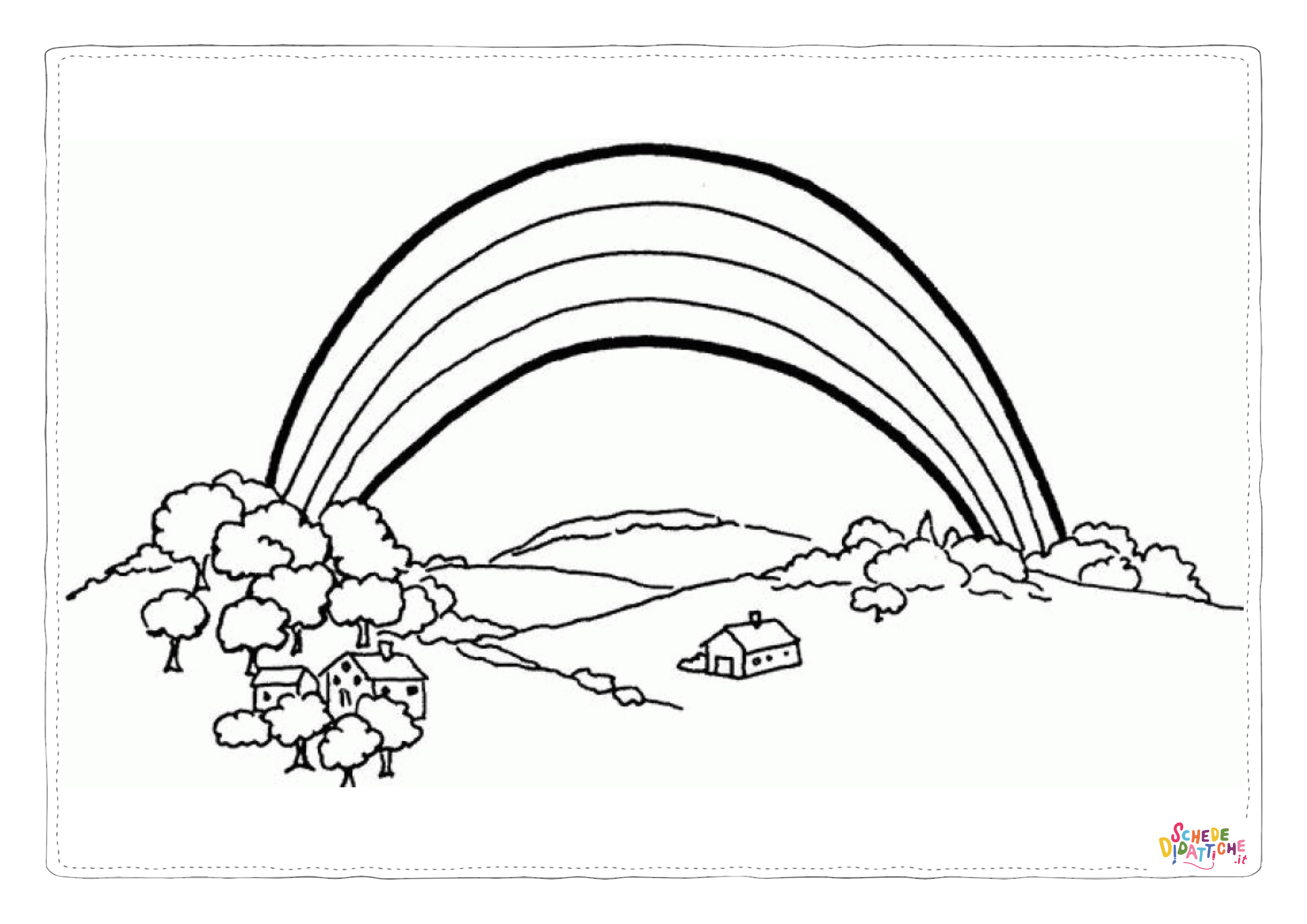Disegno di arcobaleno da stampare e colorare 2