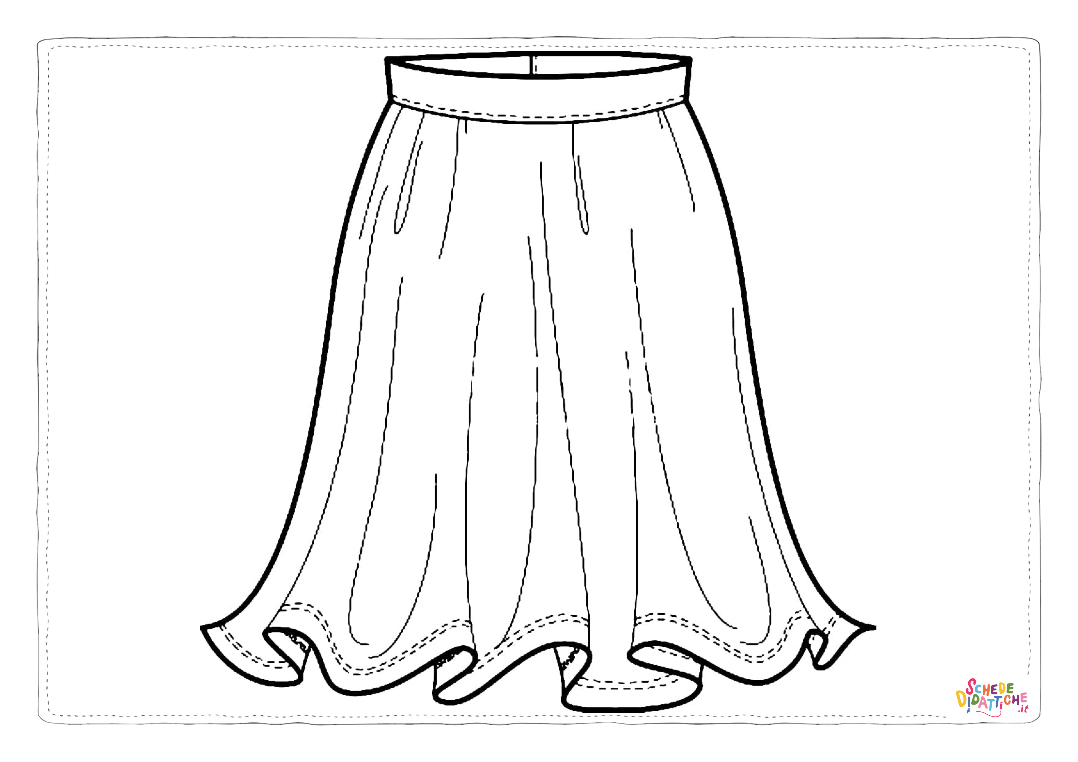 Disegno di gonna da stampare e colorare 2