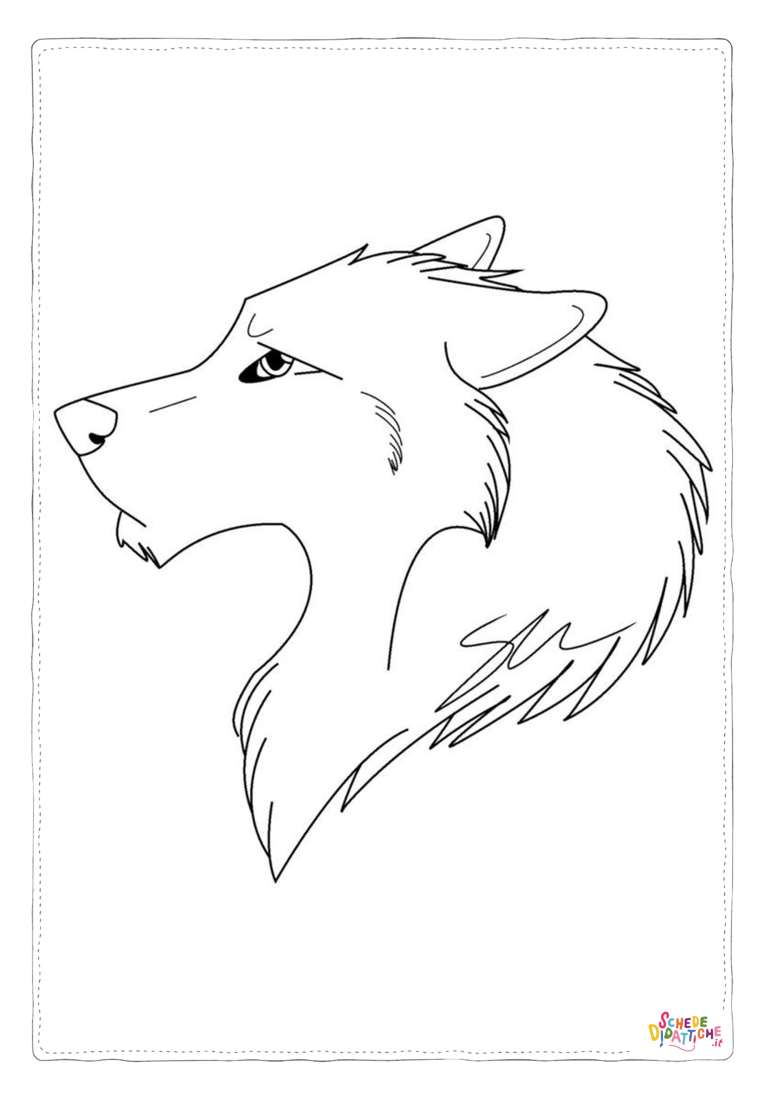 Disegno di lupo da stampare e colorare 36