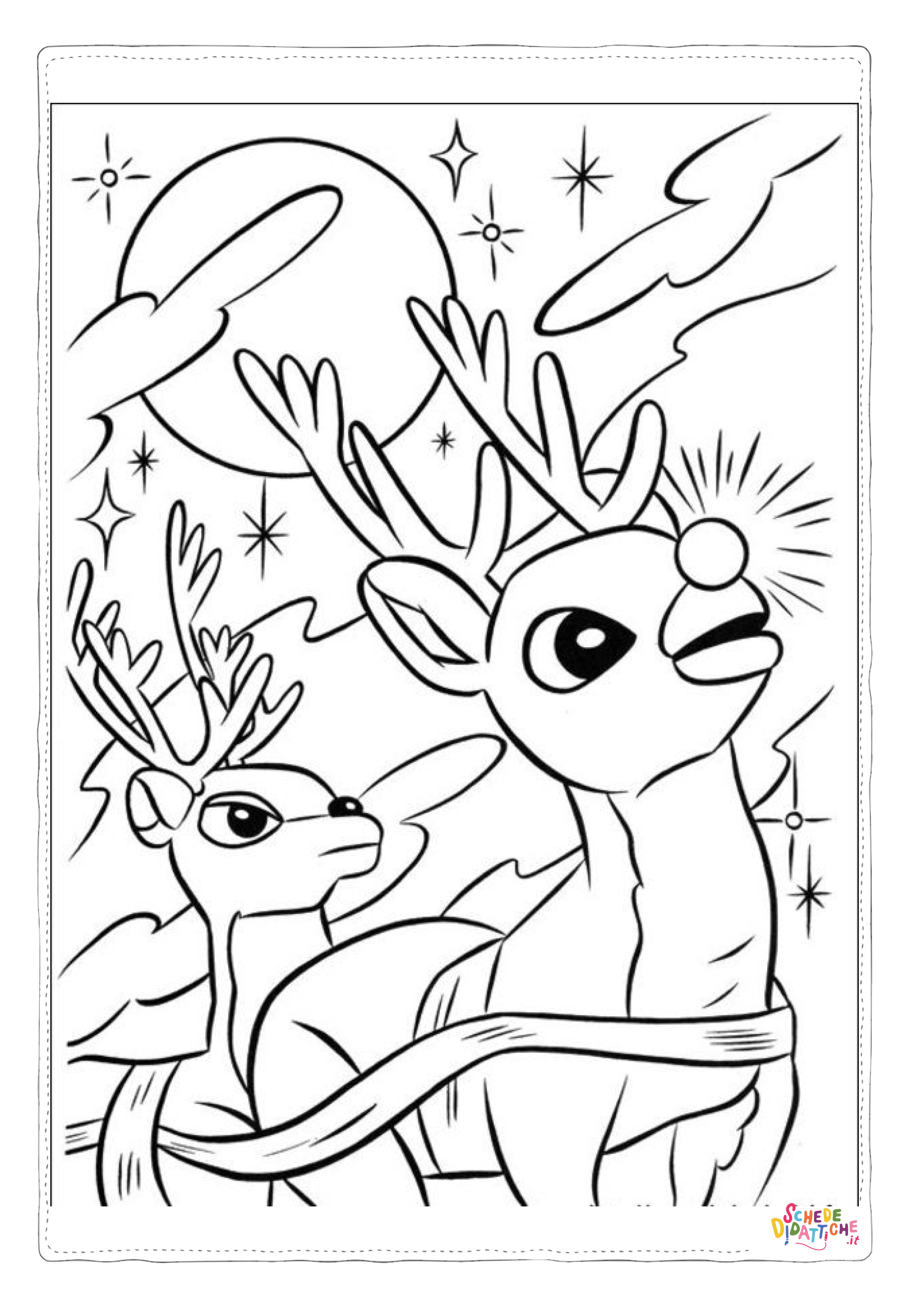 Disegno "Disegno di cervo da stampare e colorare 1" Disegno di cervo da stampare e colorare 1