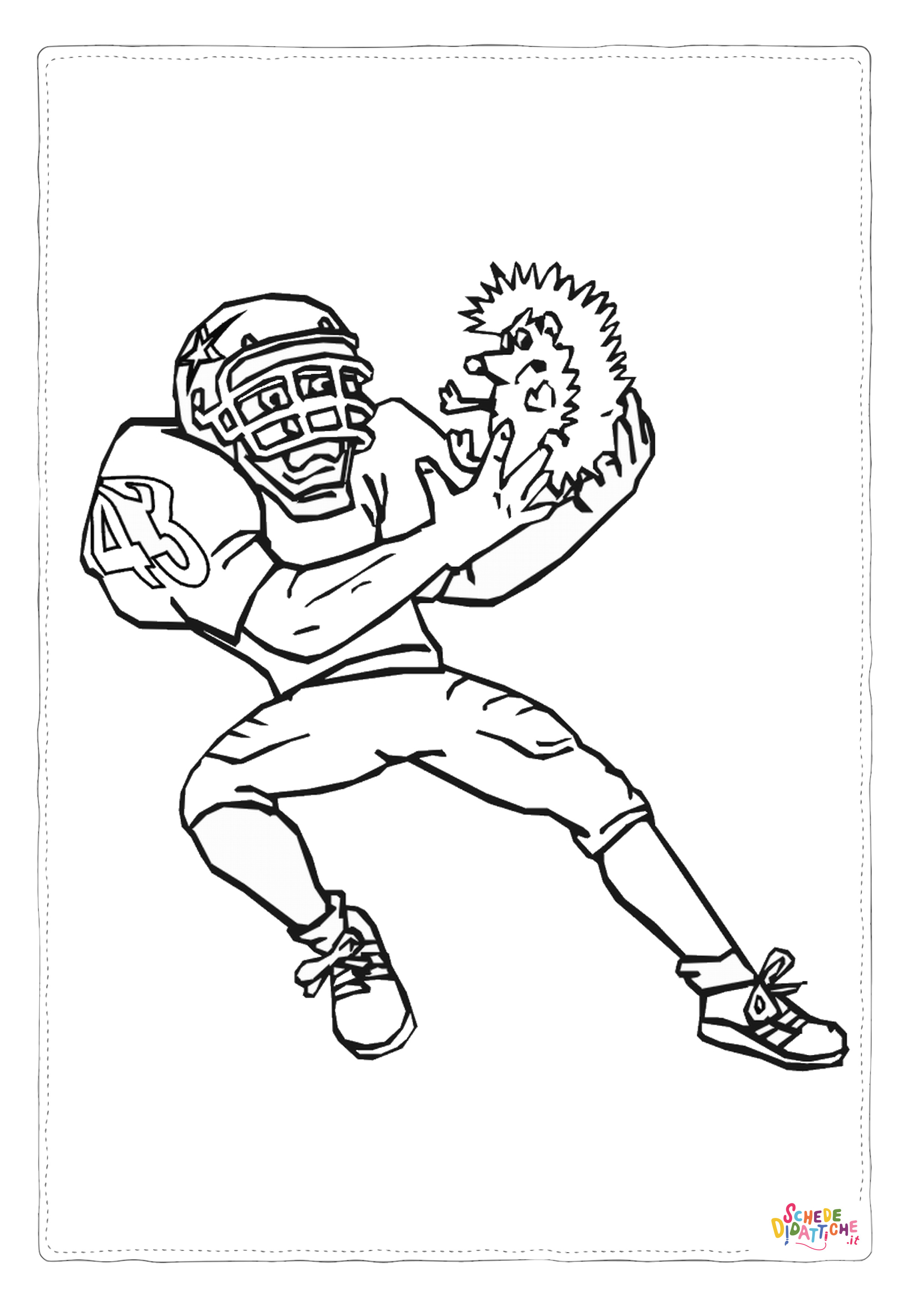 Disegno "Disegno di football americano da stampare e colorare 105" Disegno di football americano da stampare e colorare 105