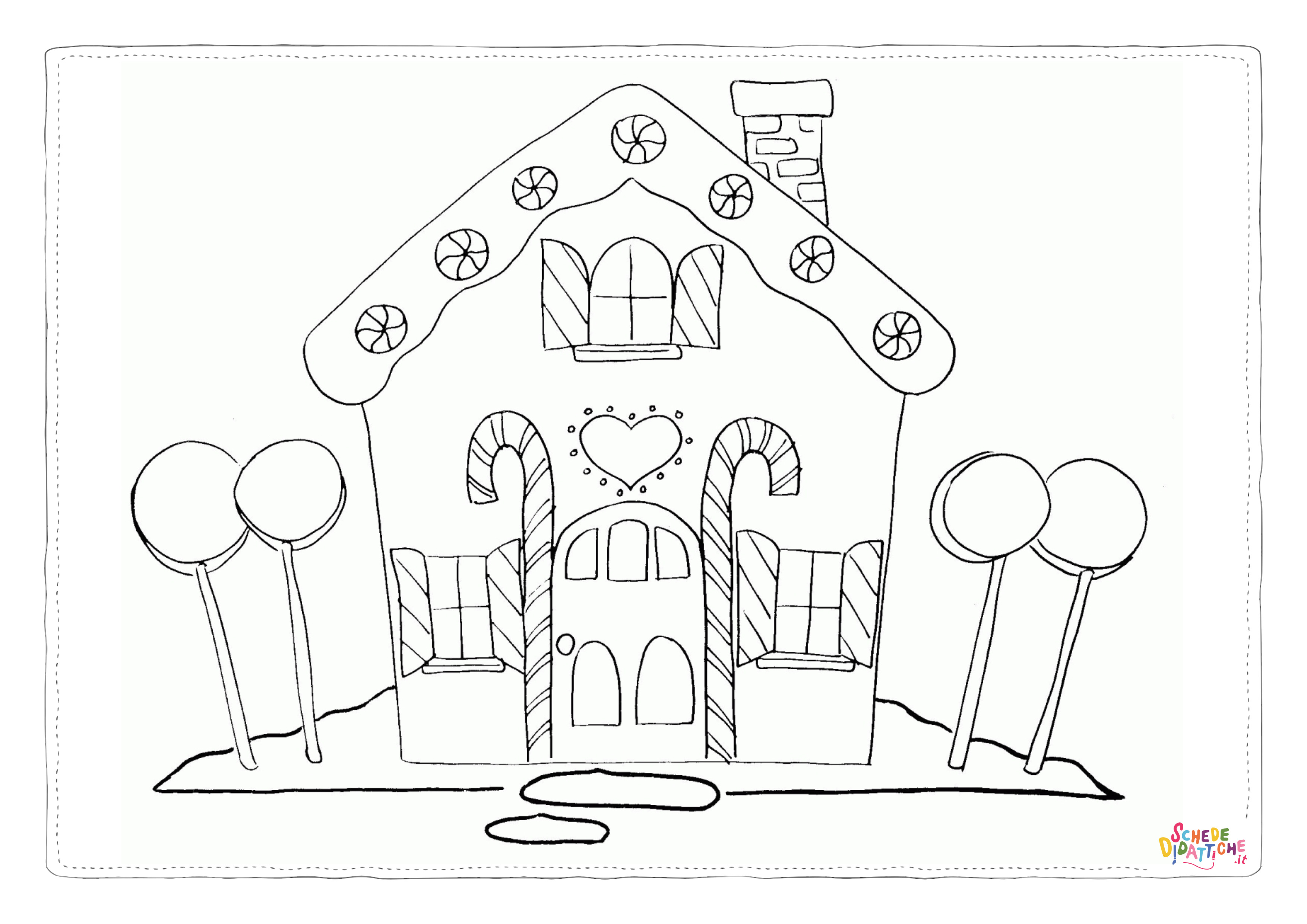 Disegno di Casetta di marzapane da stampare e colorare 2