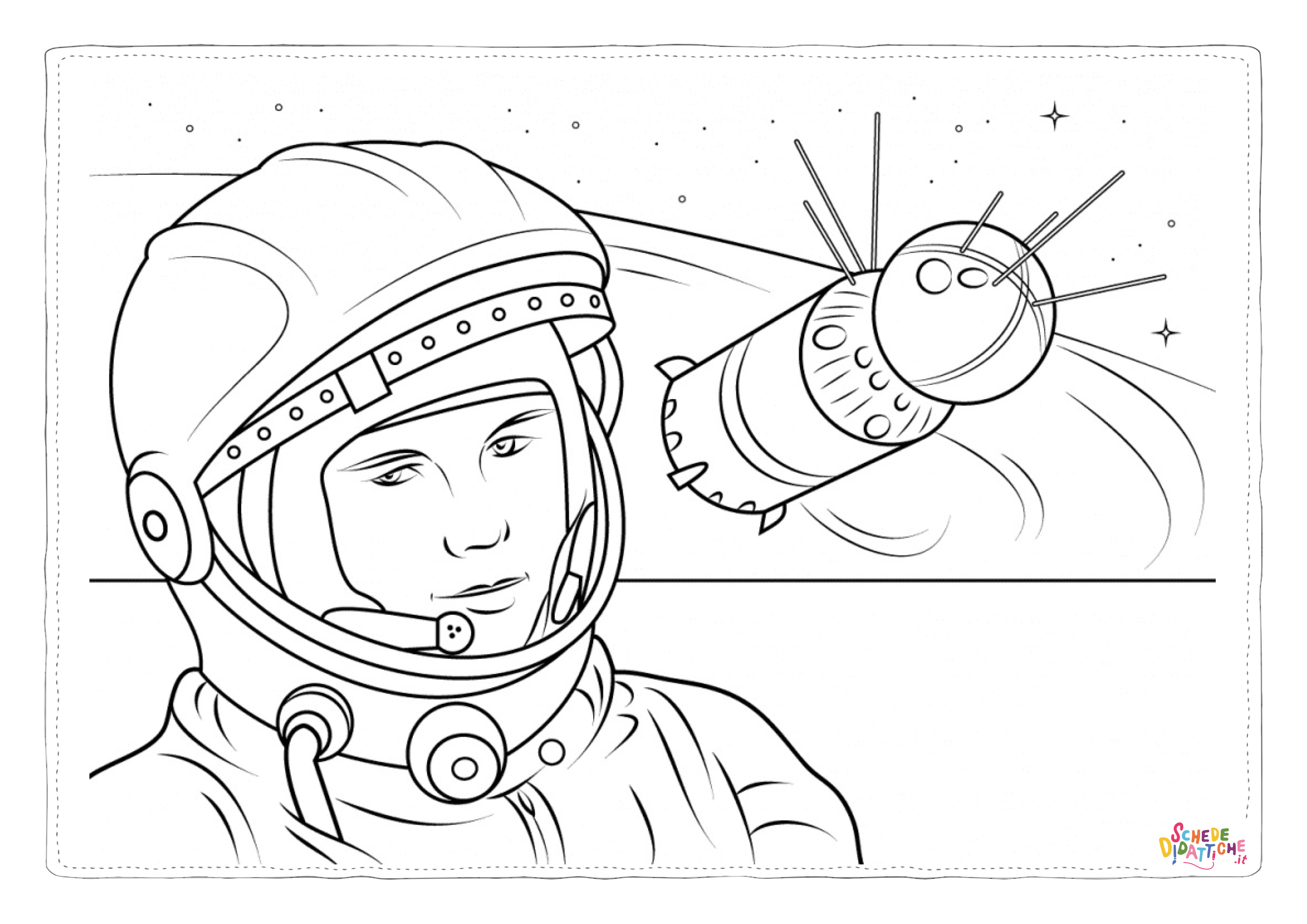 Disegno "Disegno di astronauta da stampare e colorare 5" Disegno di astronauta da stampare e colorare 5