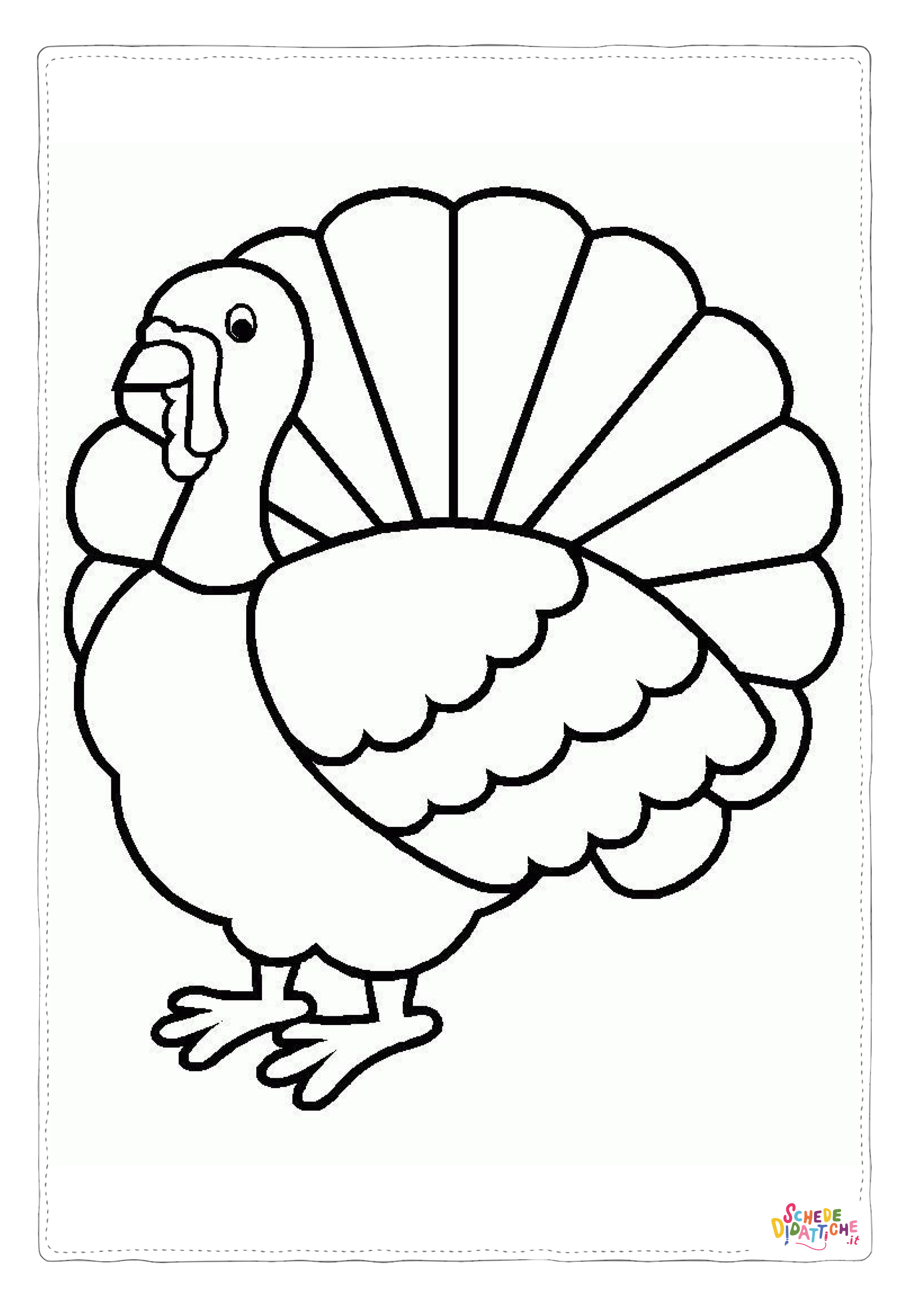 Disegno "Disegno di tacchino da stampare e colorare 92" Disegno di tacchino da stampare e colorare 92