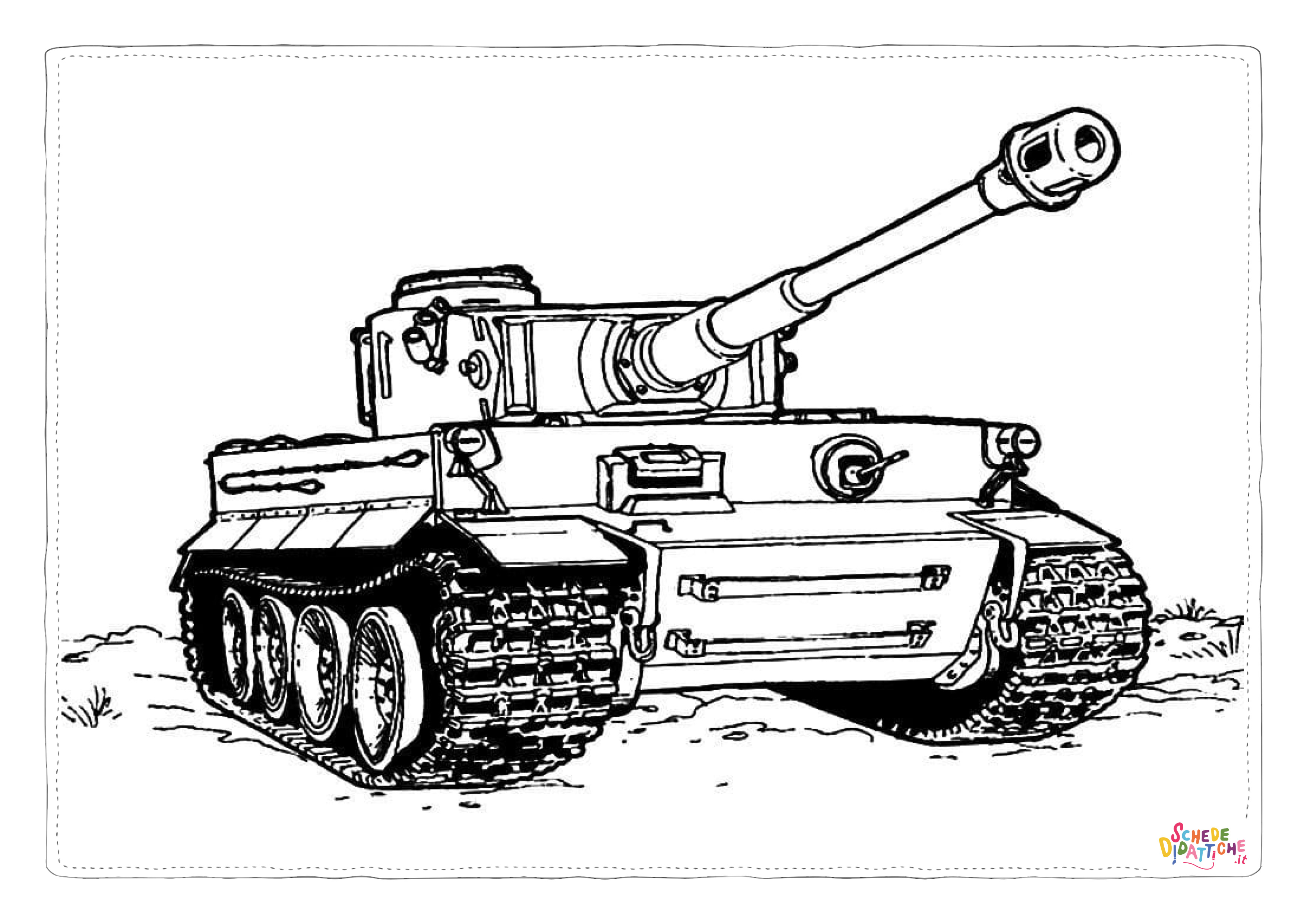 Disegno "Disegno di carro armato da stampare e colorare 24" Disegno di carro armato da stampare e colorare 24