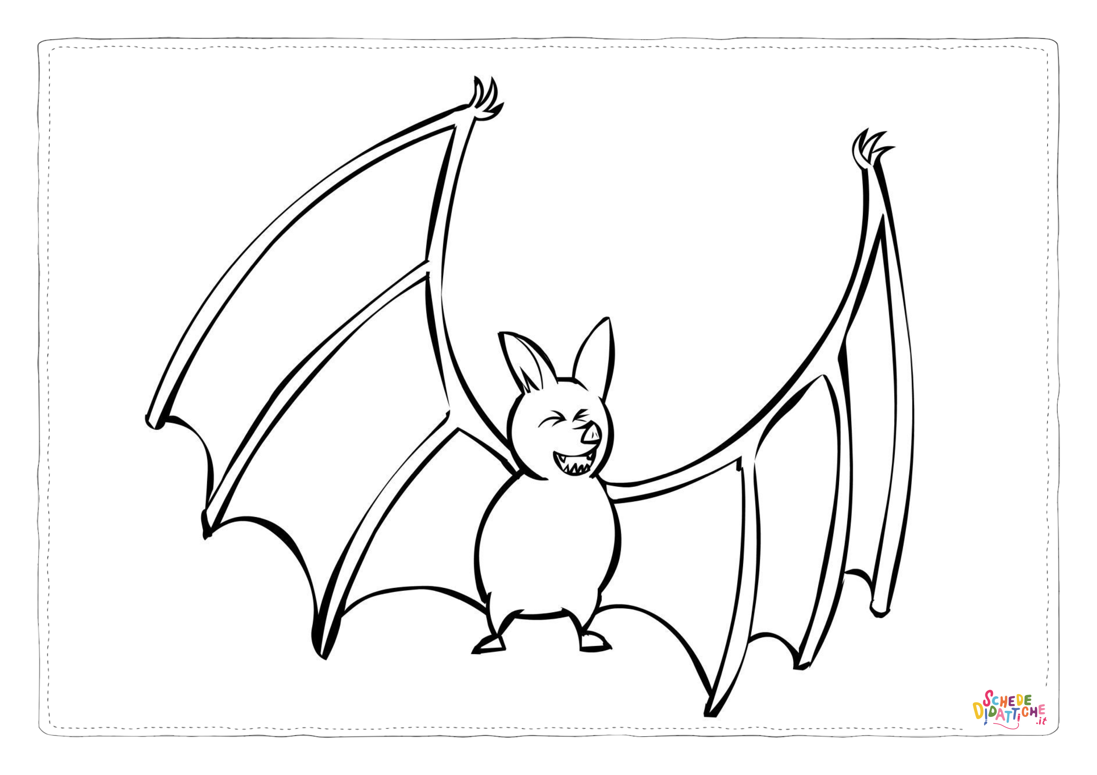 Disegno di pipistrello da stampare e colorare 18