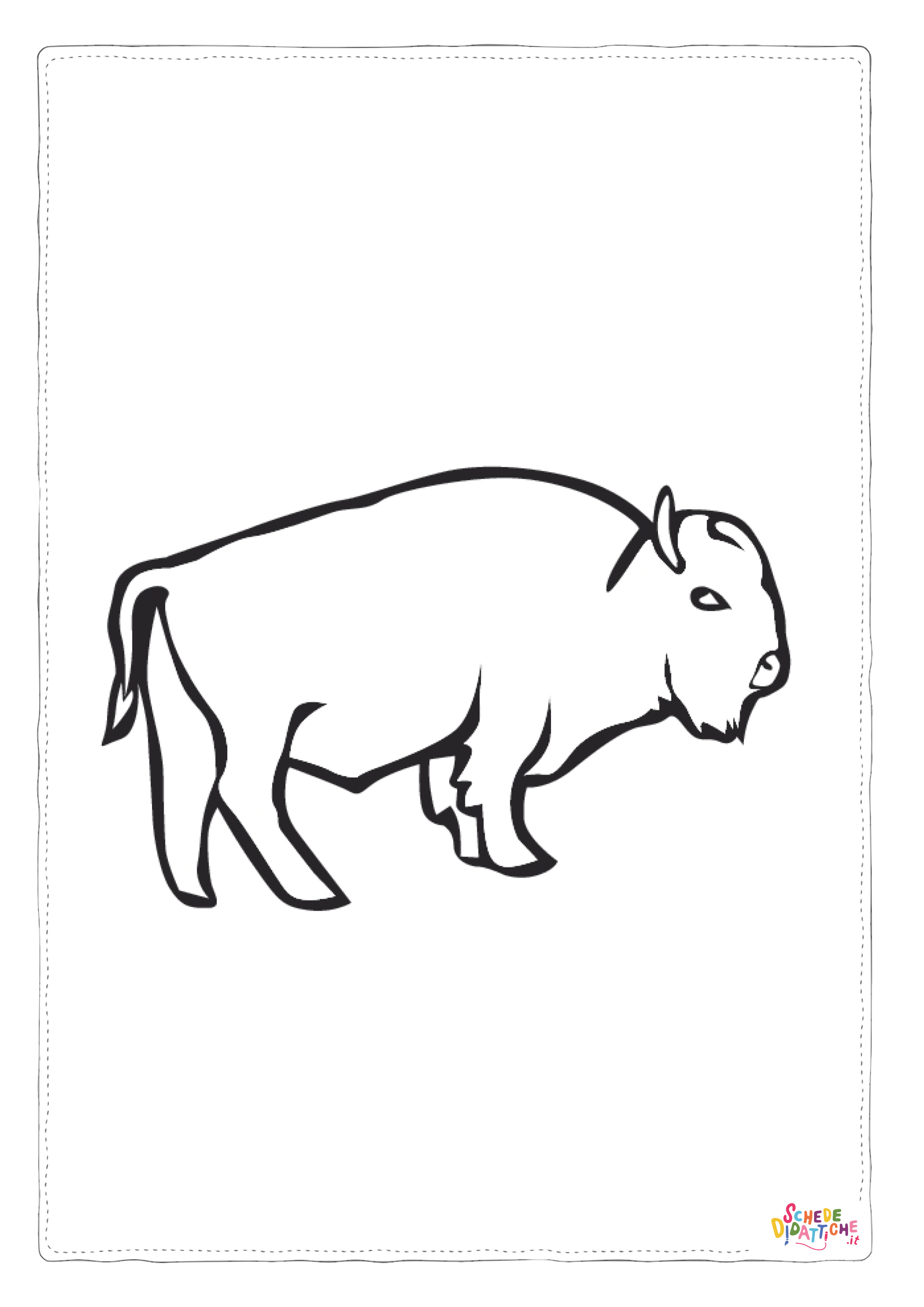 Disegno "Disegno di bisonte da stampare e colorare 2" Disegno di bisonte da stampare e colorare 2