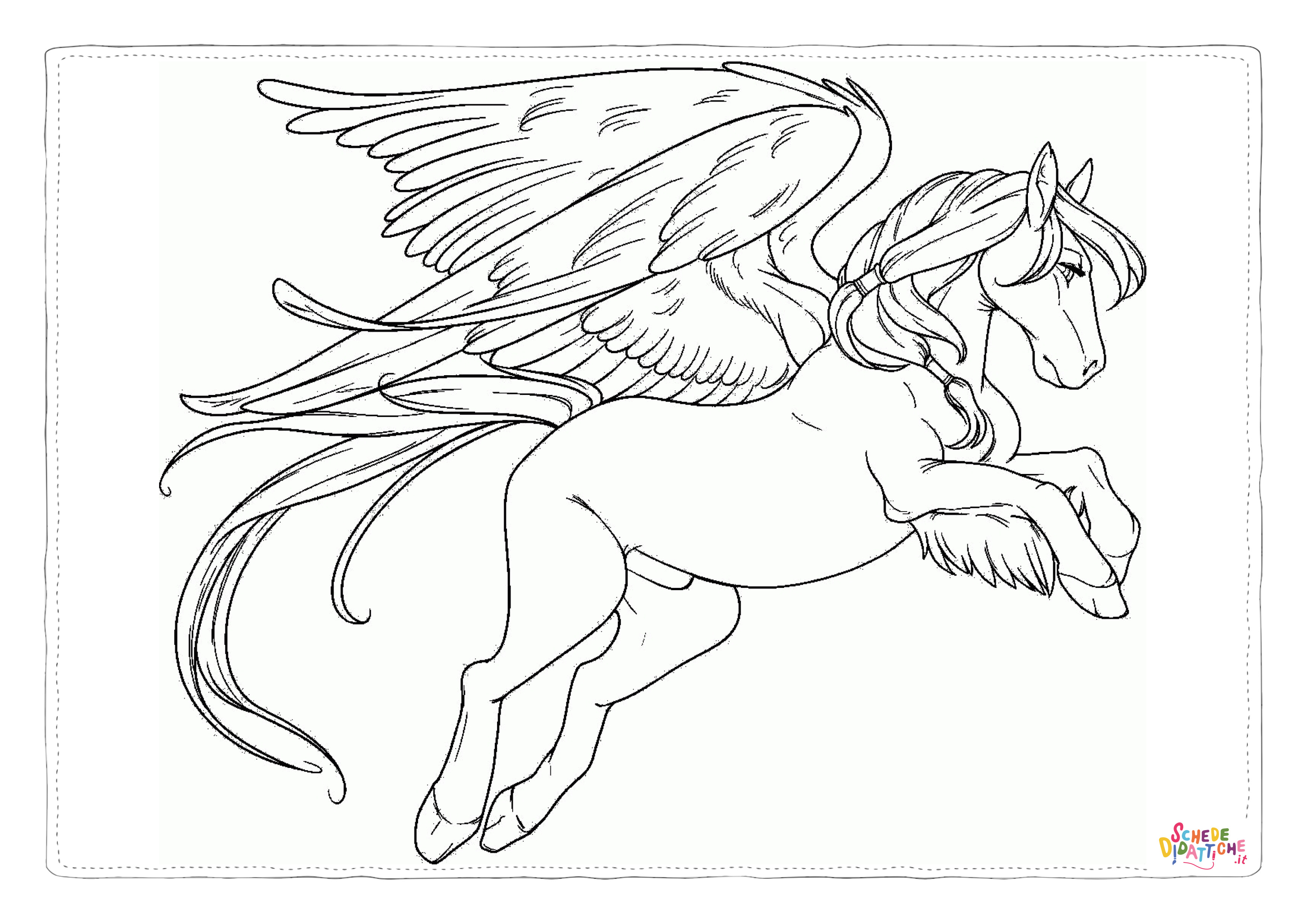 Disegno "Disegno di cavallo alato da stampare e colorare 15" Disegno di cavallo alato da stampare e colorare 15