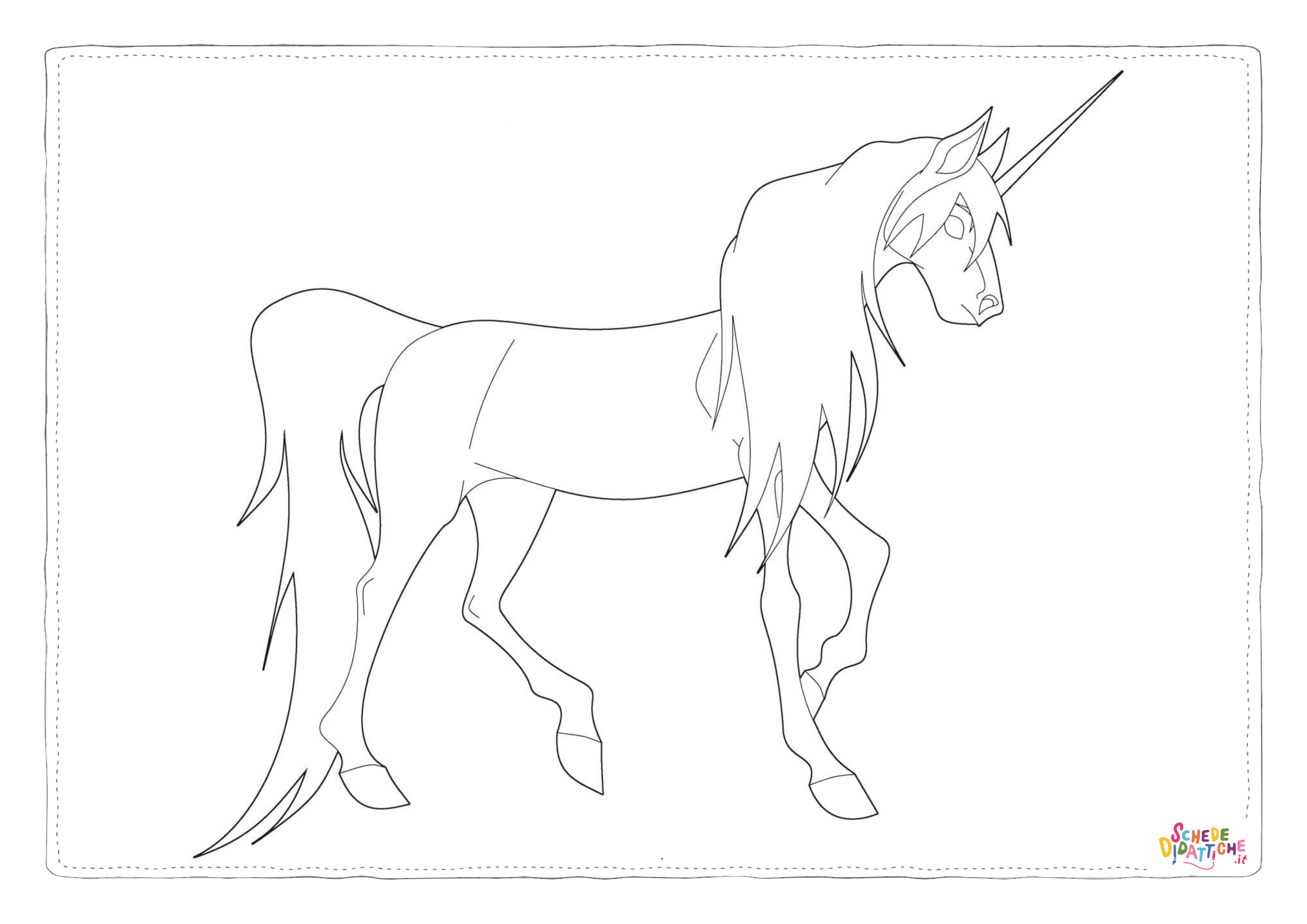 Disegno "Disegno di unicorno da stampare e colorare 49" Disegno di unicorno da stampare e colorare 49