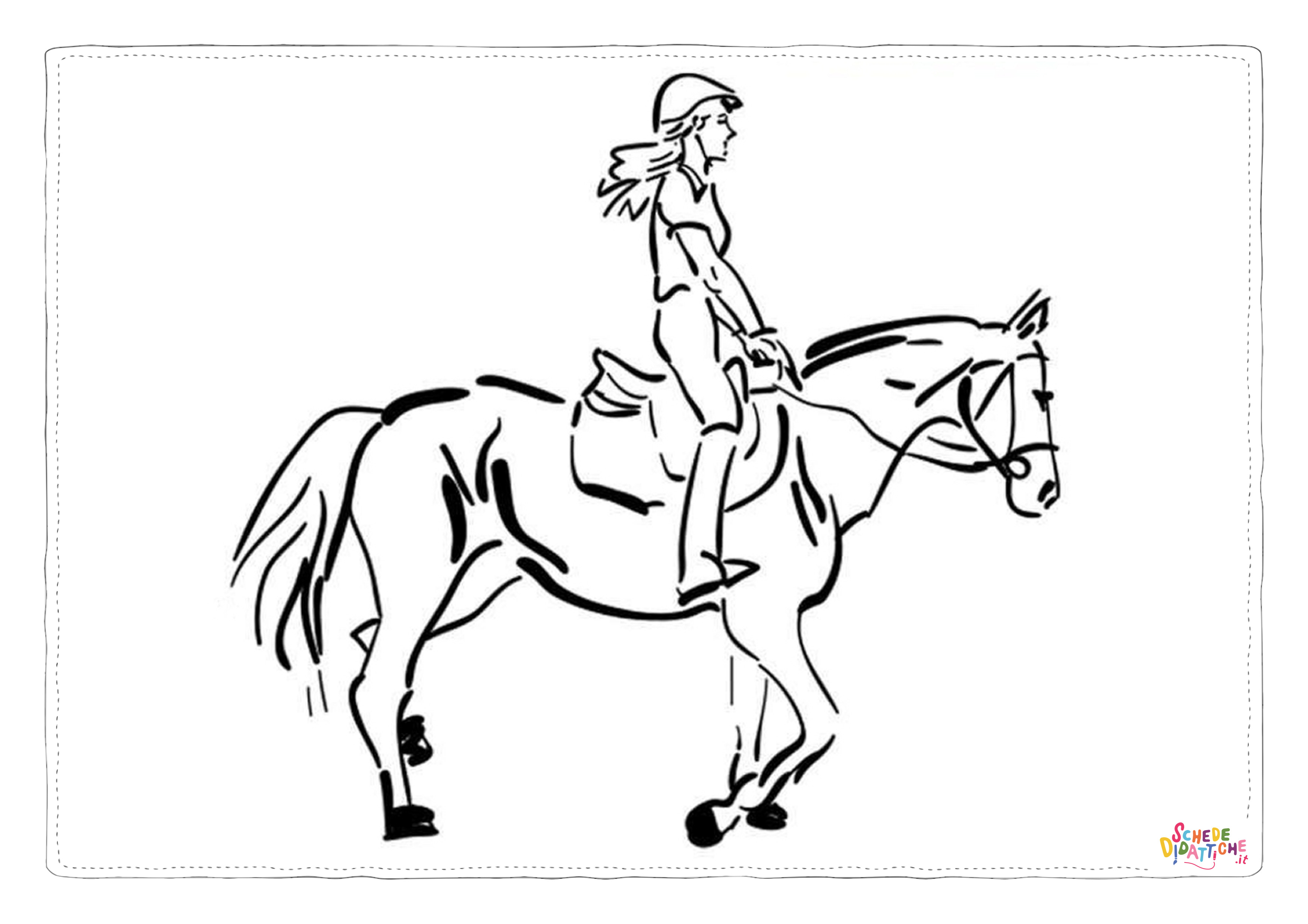 Disegno "Disegno di equitazione da stampare e colorare 7" Disegno di equitazione da stampare e colorare 7