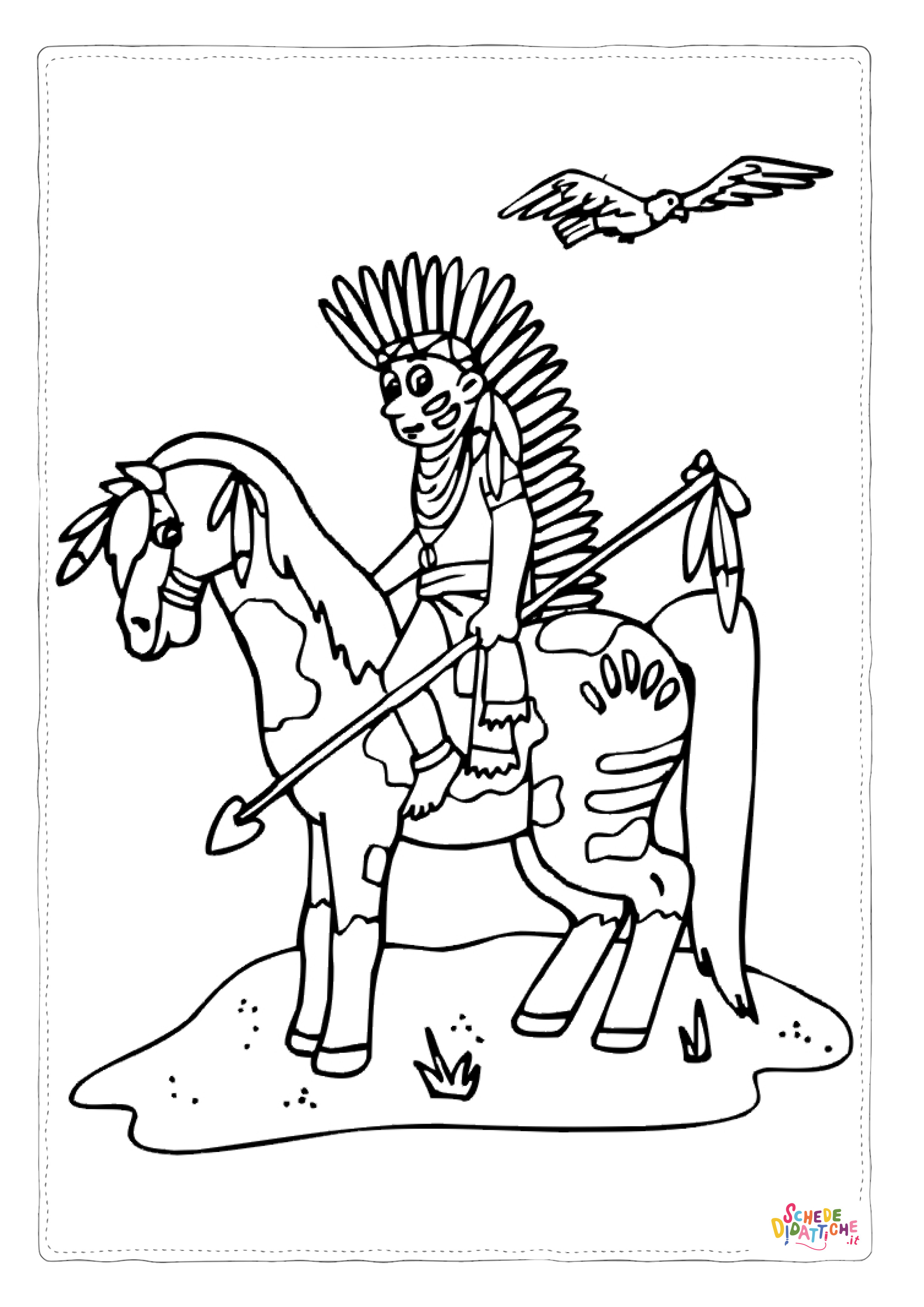 Disegno di Indiani d'America da stampare e colorare 5