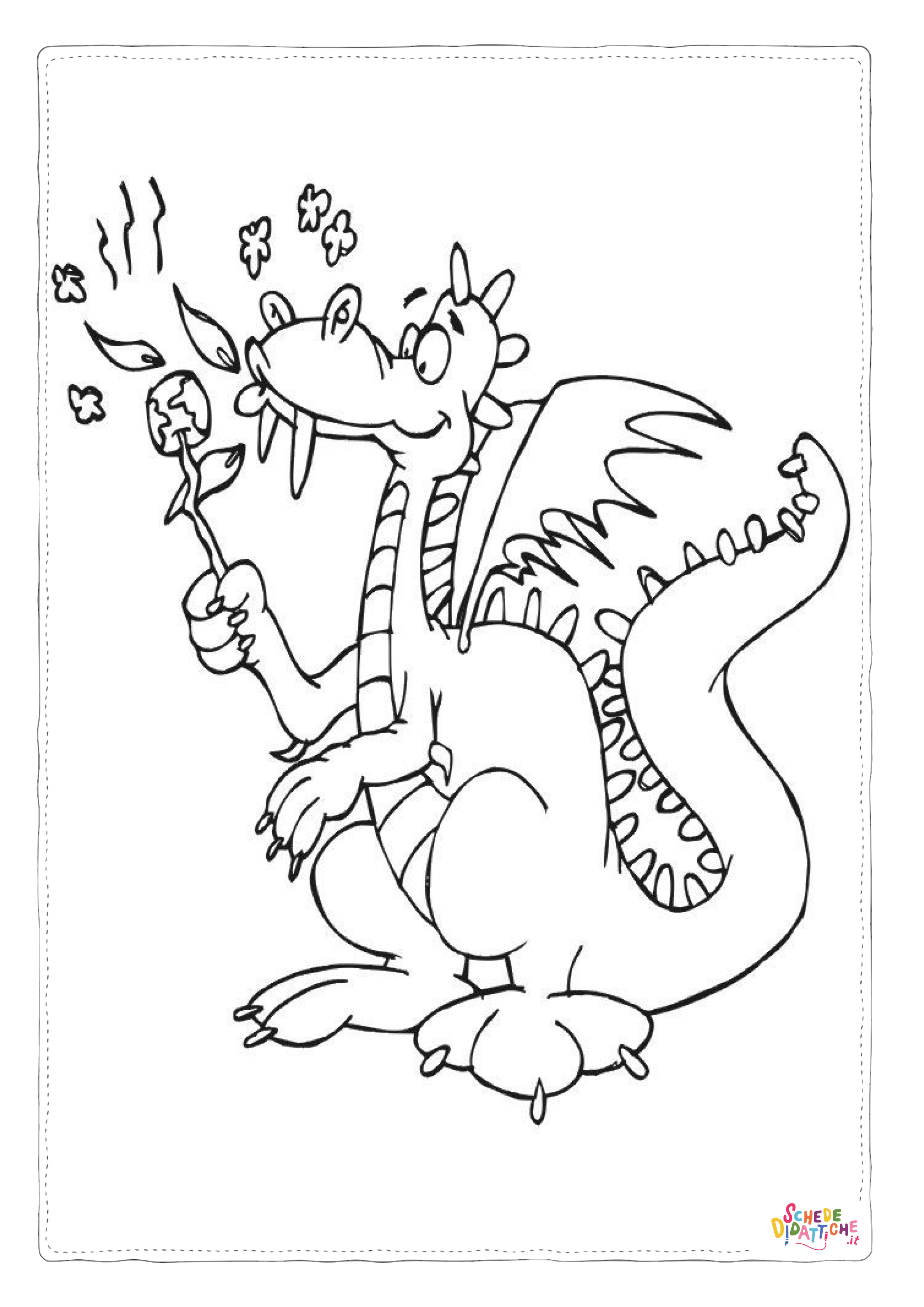 Disegno "Disegno di dragone da stampare e colorare 110" Disegno di dragone da stampare e colorare 110