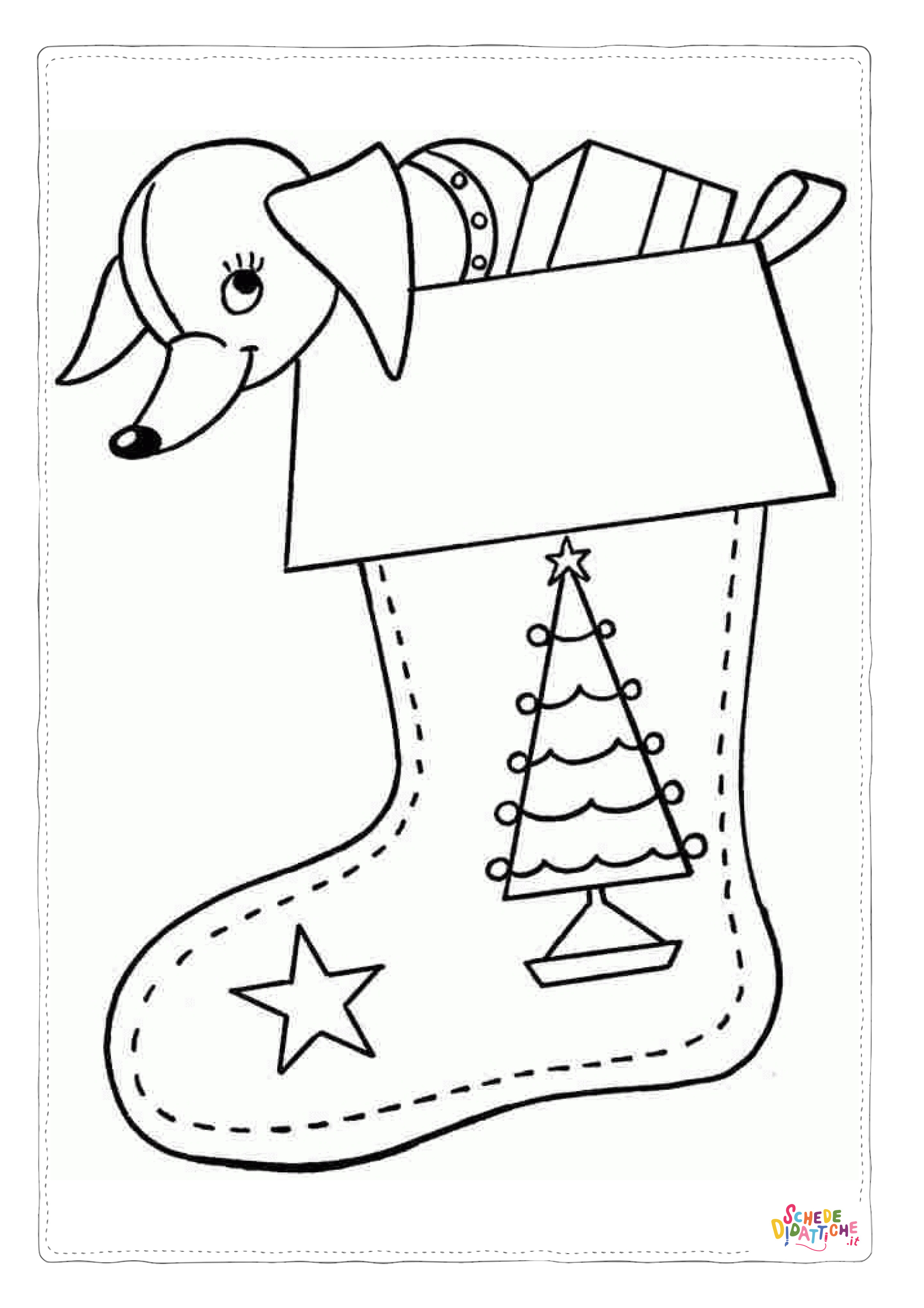 Disegno "Disegno di calza di Natale da stampare e colorare 14" Disegno di calza di Natale da stampare e colorare 14