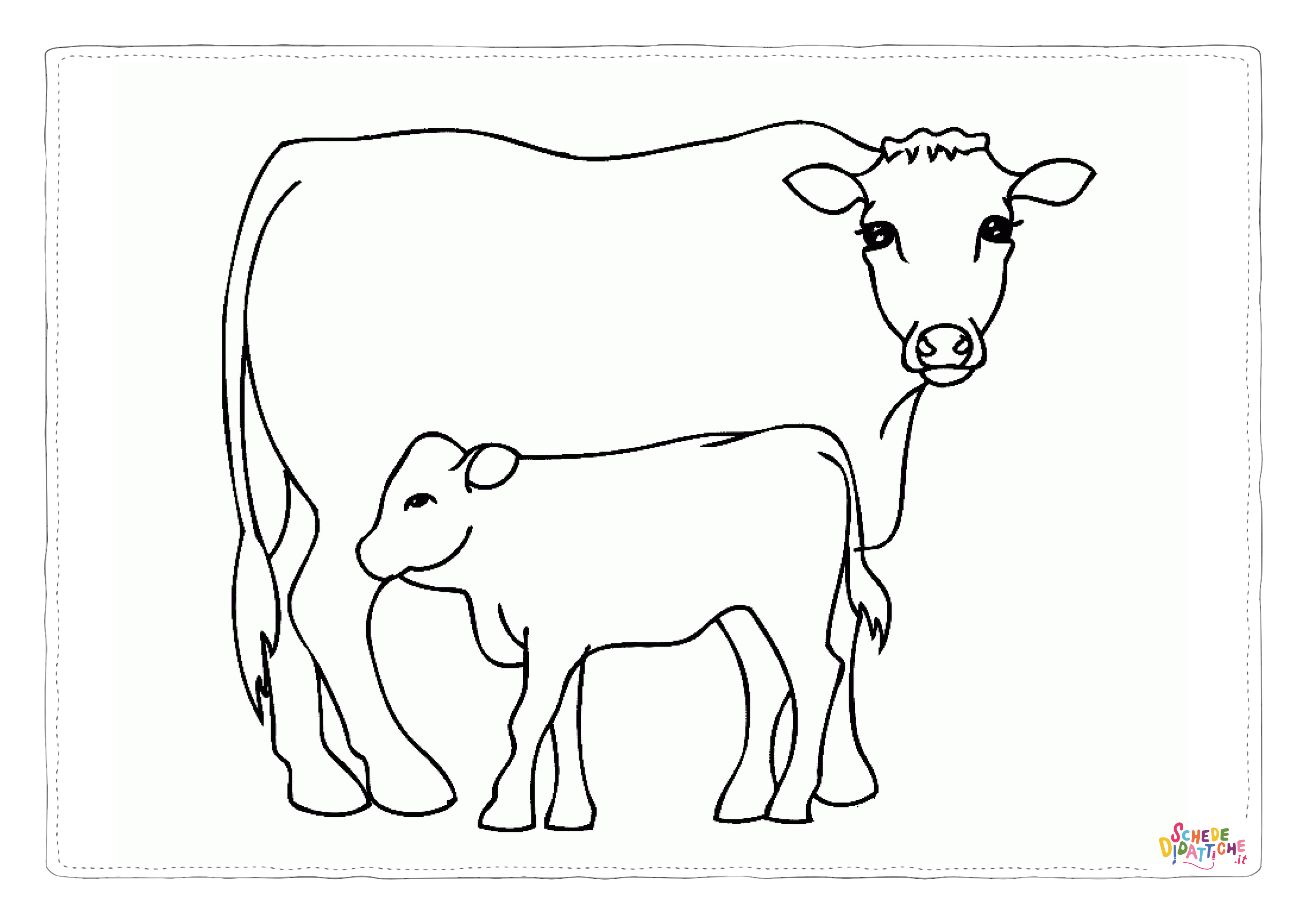 Disegno "Disegno di mucca da stampare e colorare 47" Disegno di mucca da stampare e colorare 47