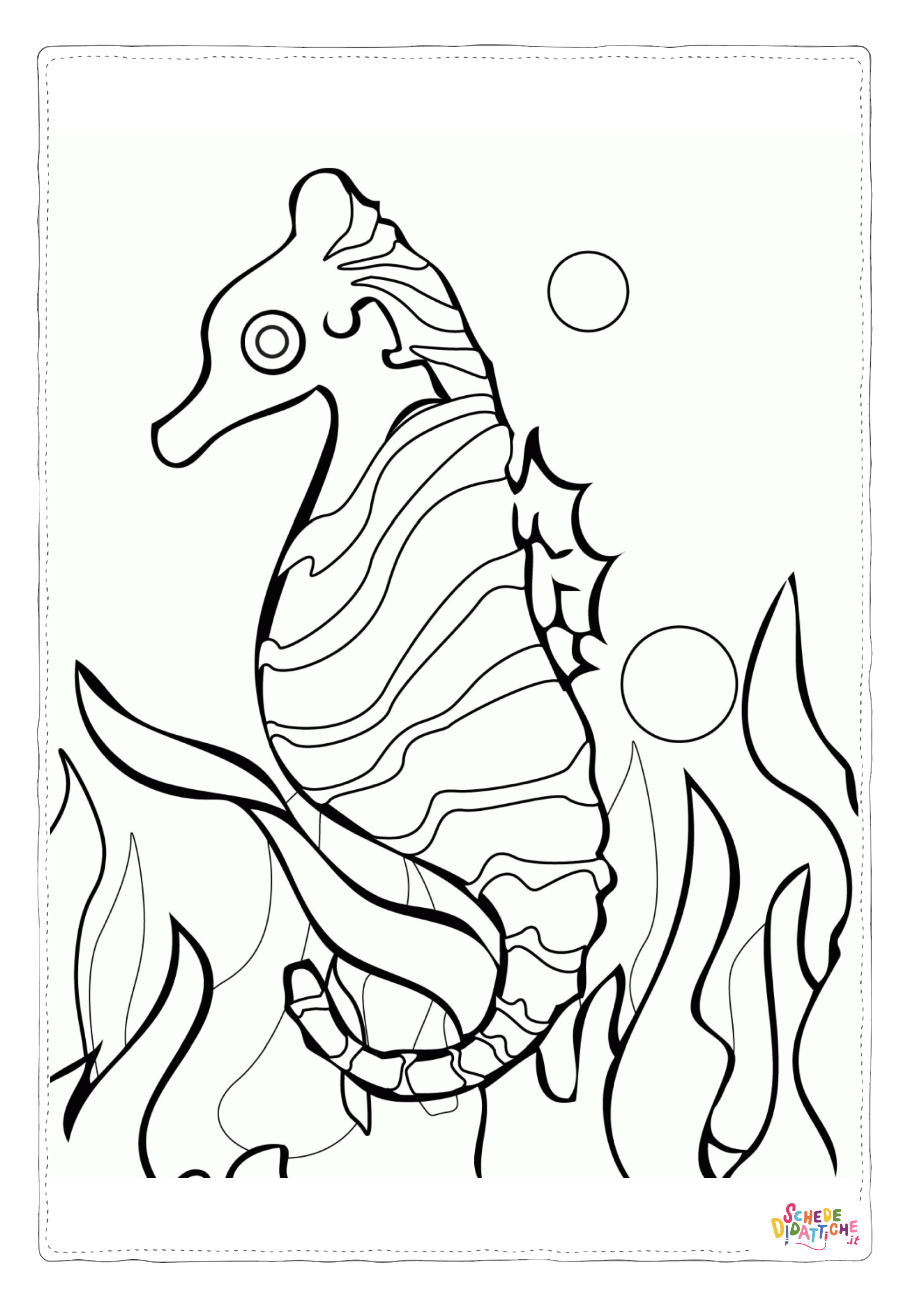 Disegno "Disegno di cavalluccio marino da stampare e colorare 2" Disegno di cavalluccio marino da stampare e colorare 2