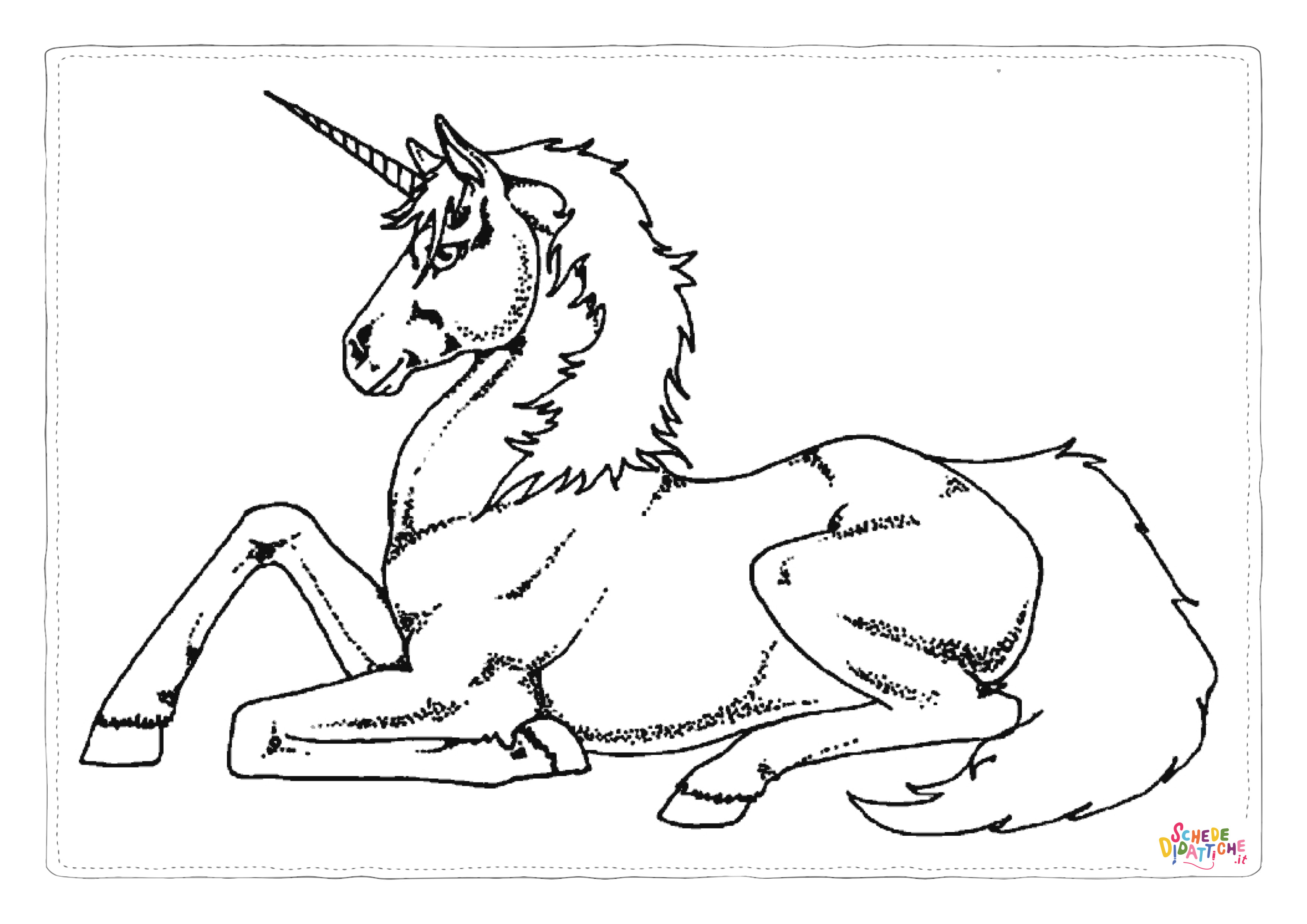 Disegno "Disegno di unicorno da stampare e colorare 117" Disegno di unicorno da stampare e colorare 117