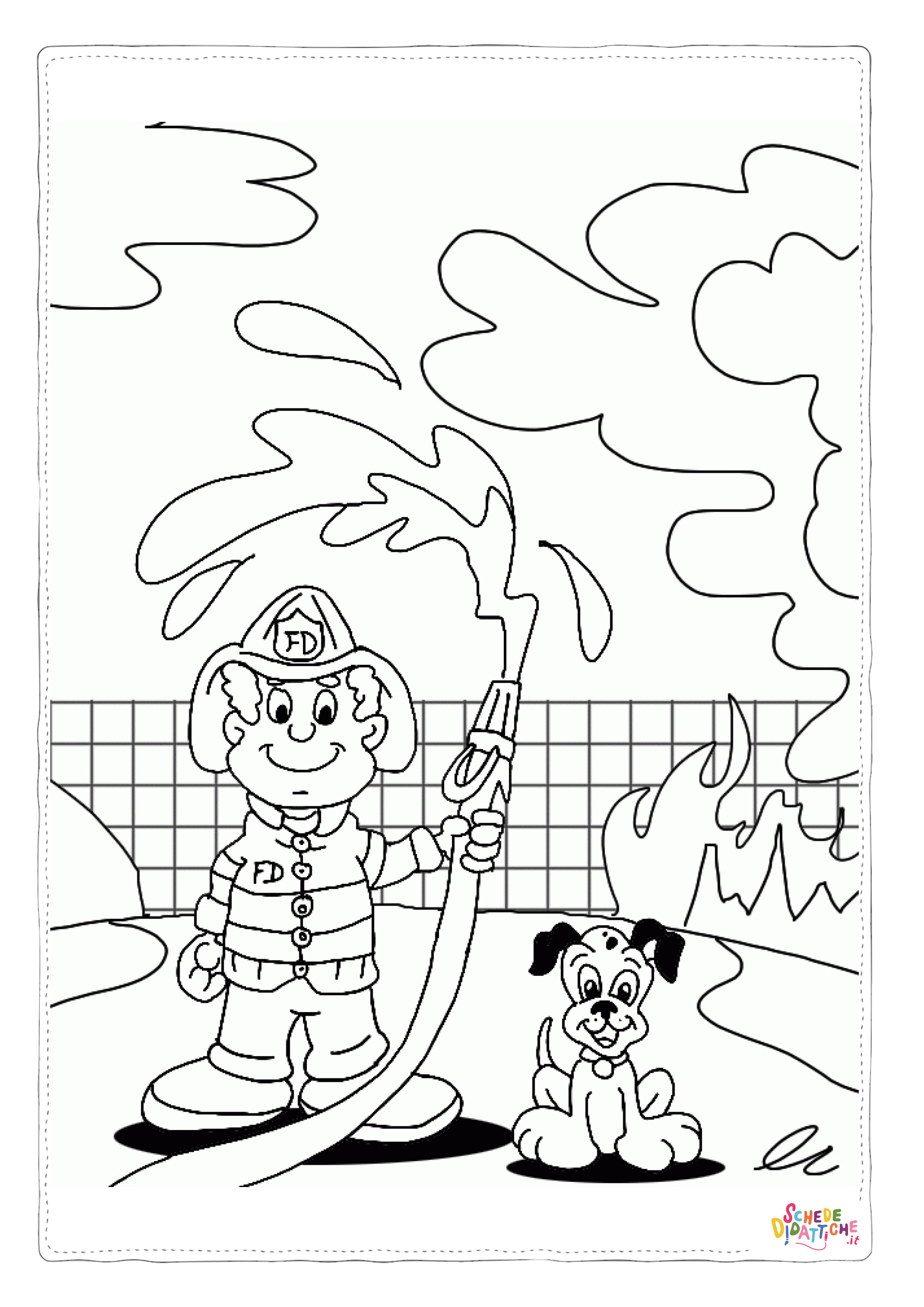 Disegno di pompiere da stampare e colorare 49