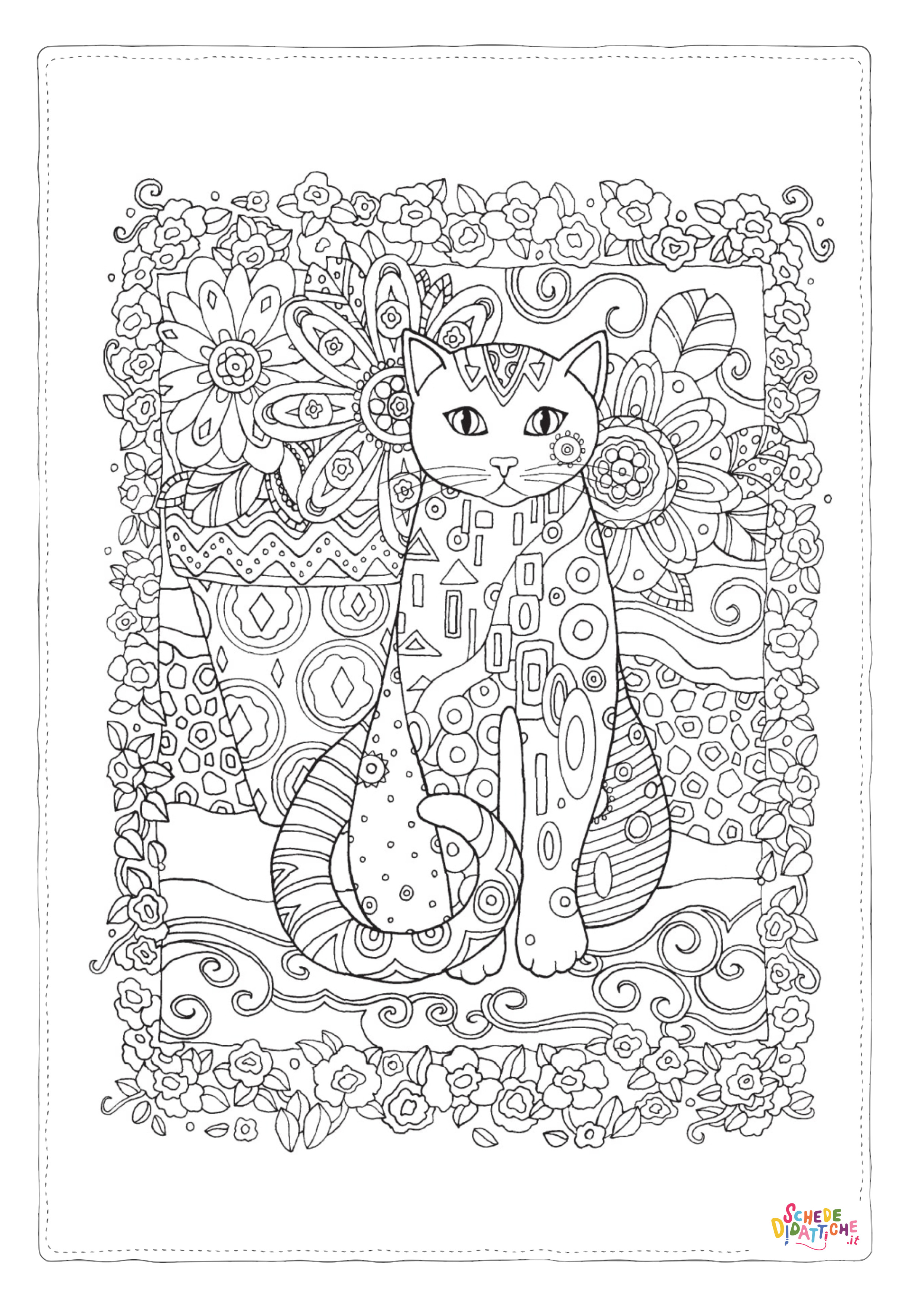 Disegno di mandala da stampare e colorare 1064