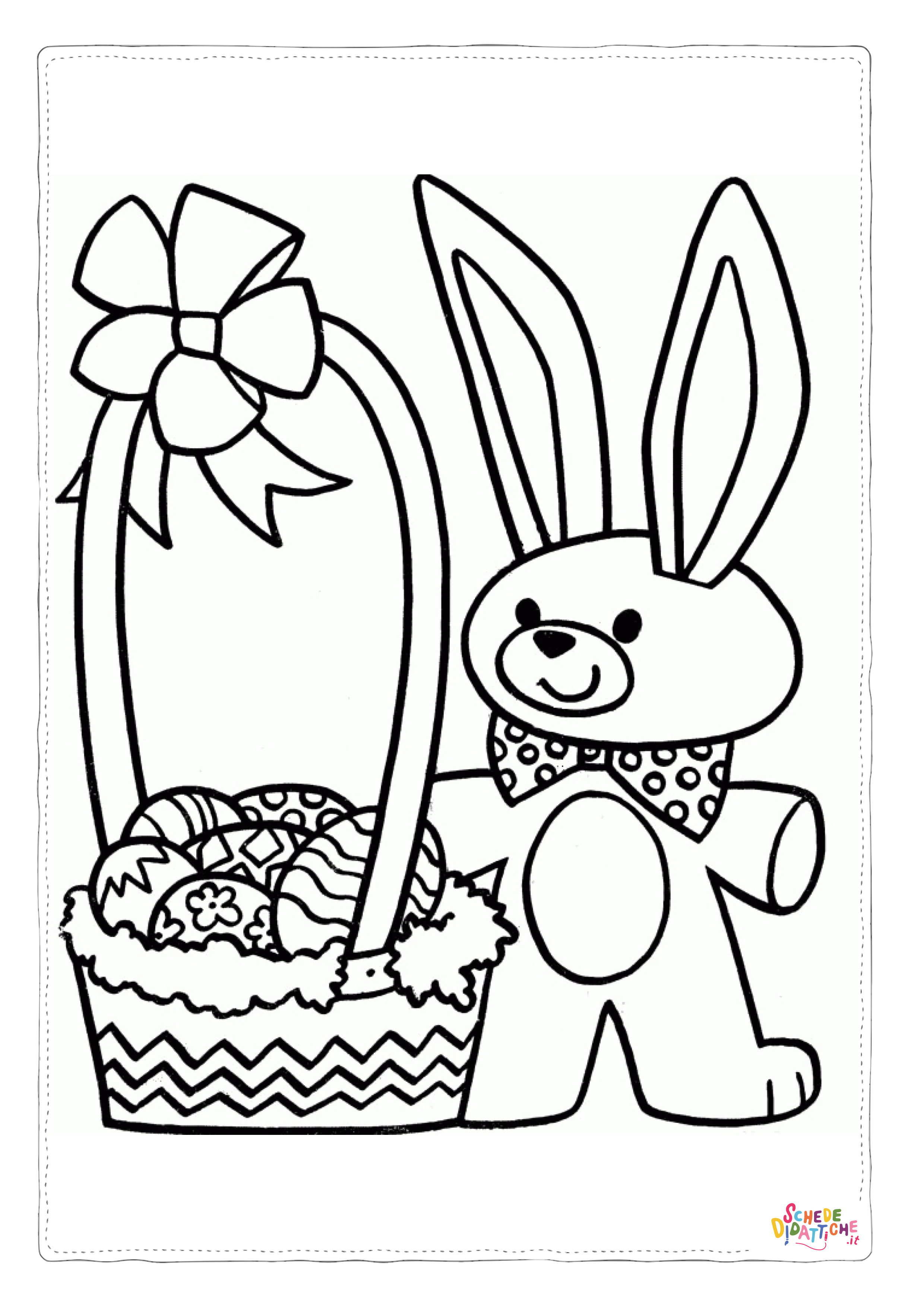 Disegno "Disegno di coniglietto di Pasqua da stampare e colorare 8" Disegno di coniglietto di Pasqua da stampare e colorare 8