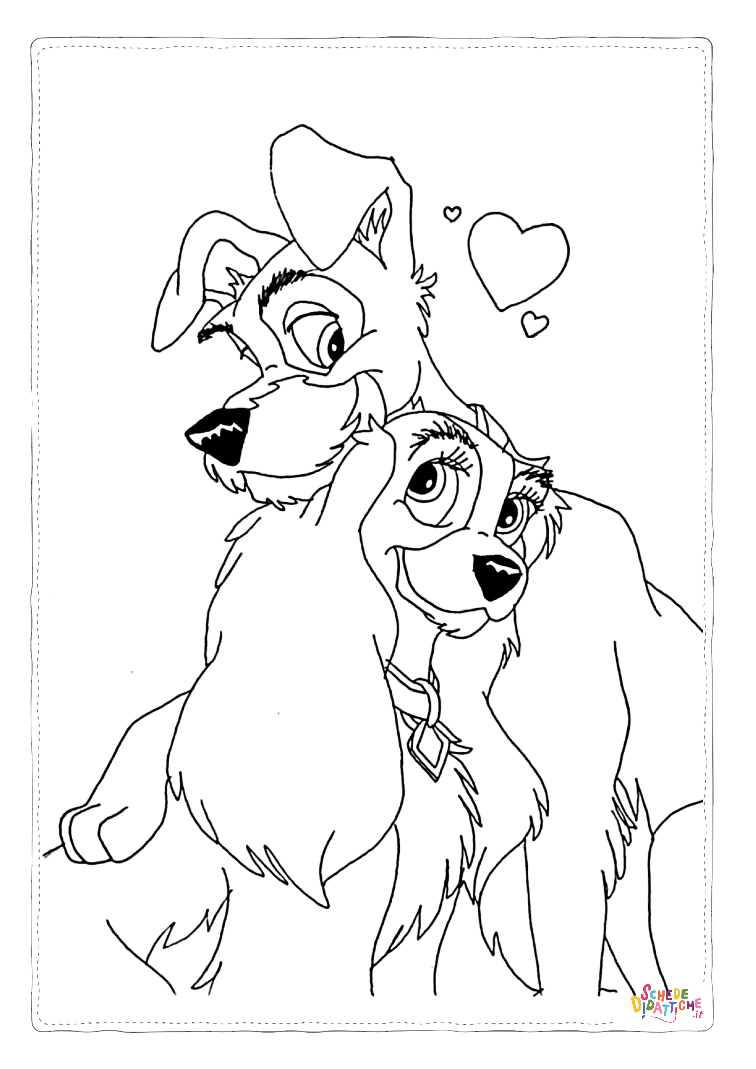 Disegno "Disegno di Lilli e il Vagabondo da stampare e colorare 20" Disegno di Lilli e il Vagabondo da stampare e colorare 20