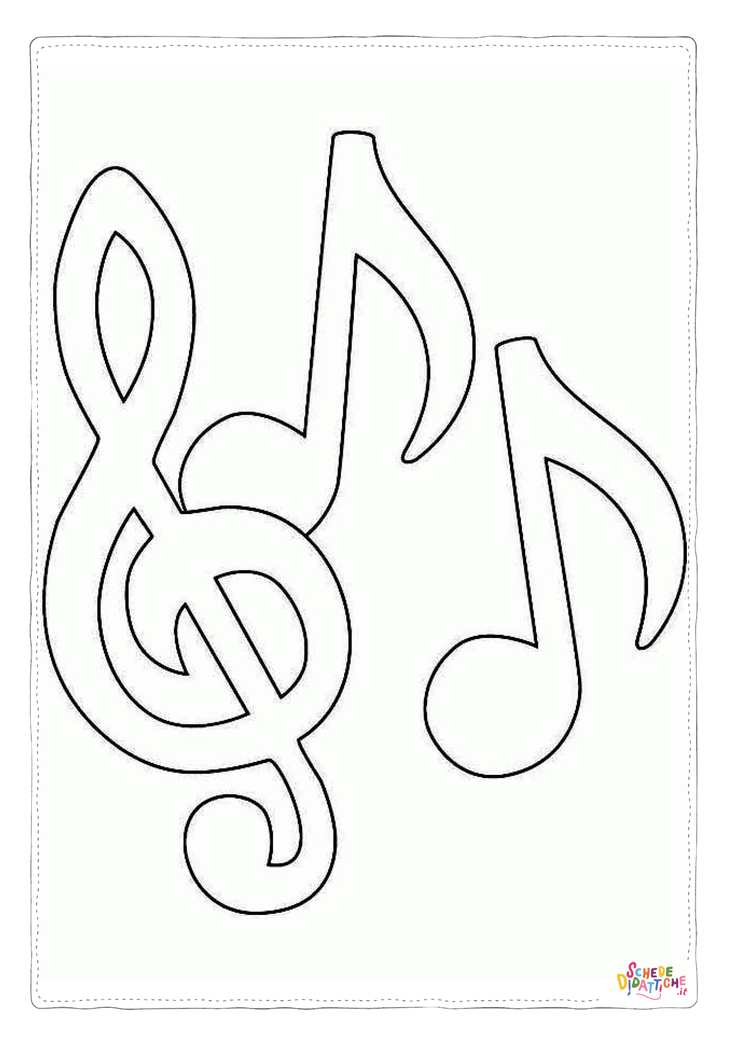 Disegno "Disegno di nota musicale da stampare e colorare 5" Disegno di nota musicale da stampare e colorare 5