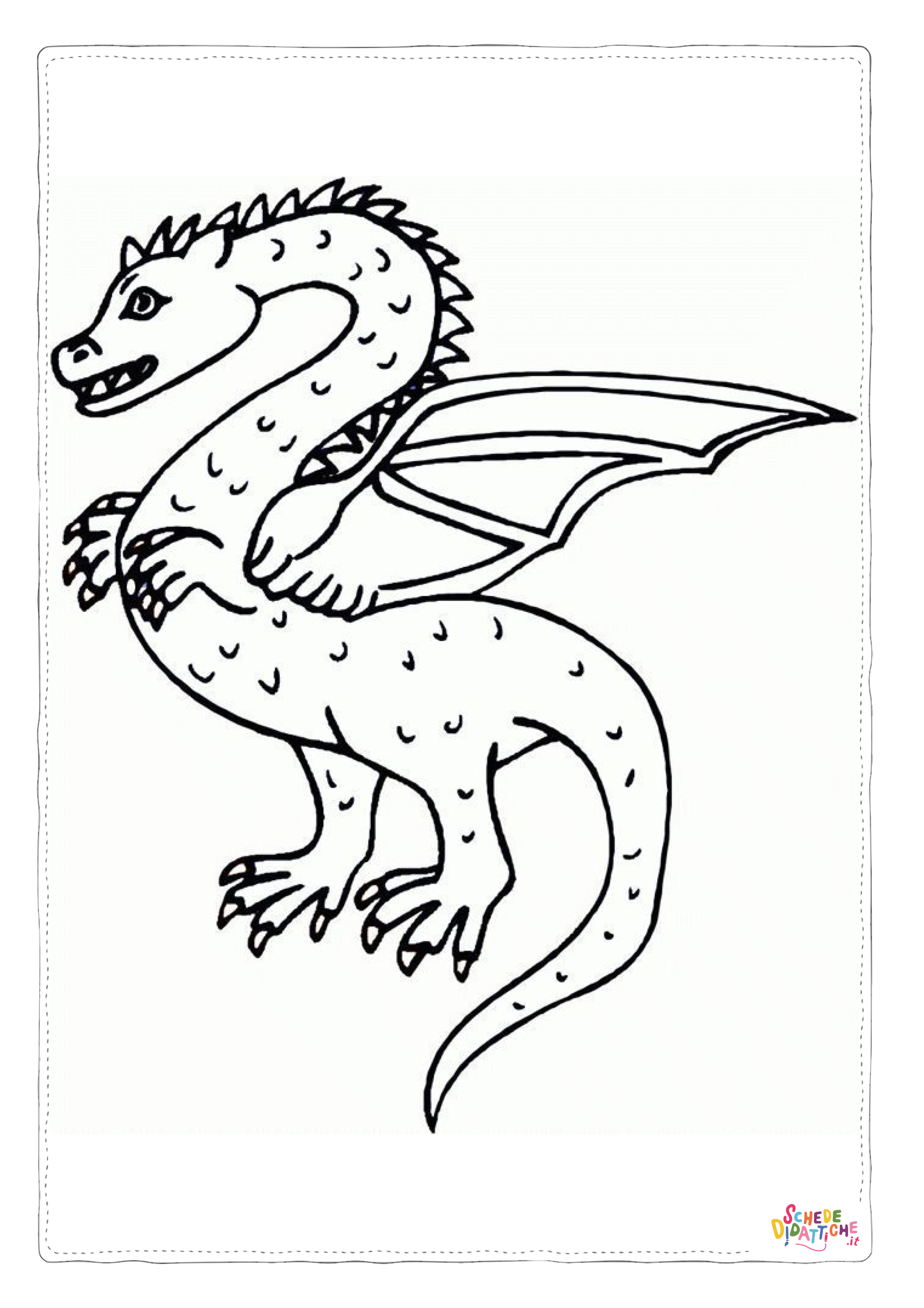Disegno "Disegno di dragone da stampare e colorare 77" Disegno di dragone da stampare e colorare 77