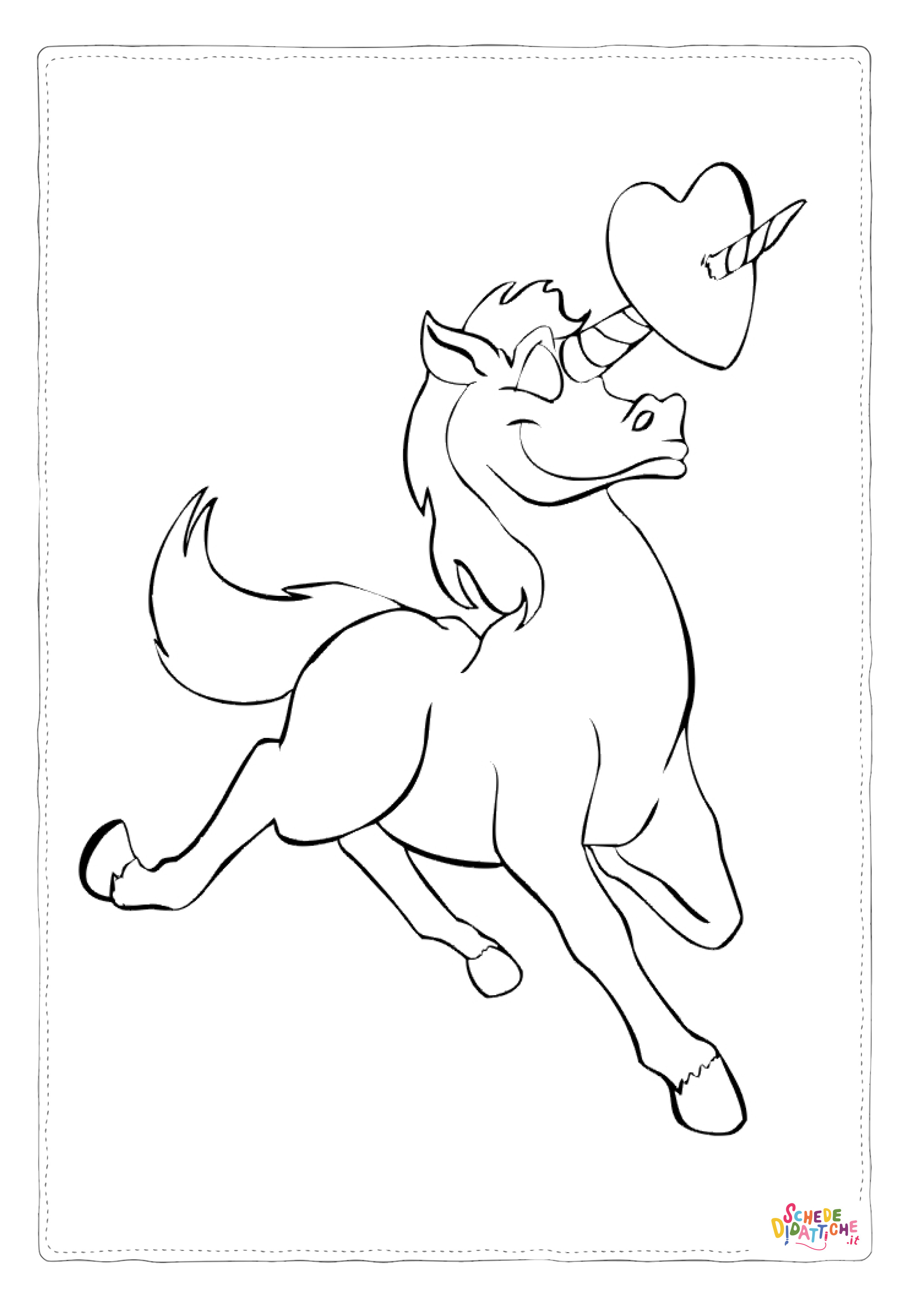 Disegno "Disegno di unicorno da stampare e colorare 104" Disegno di unicorno da stampare e colorare 104