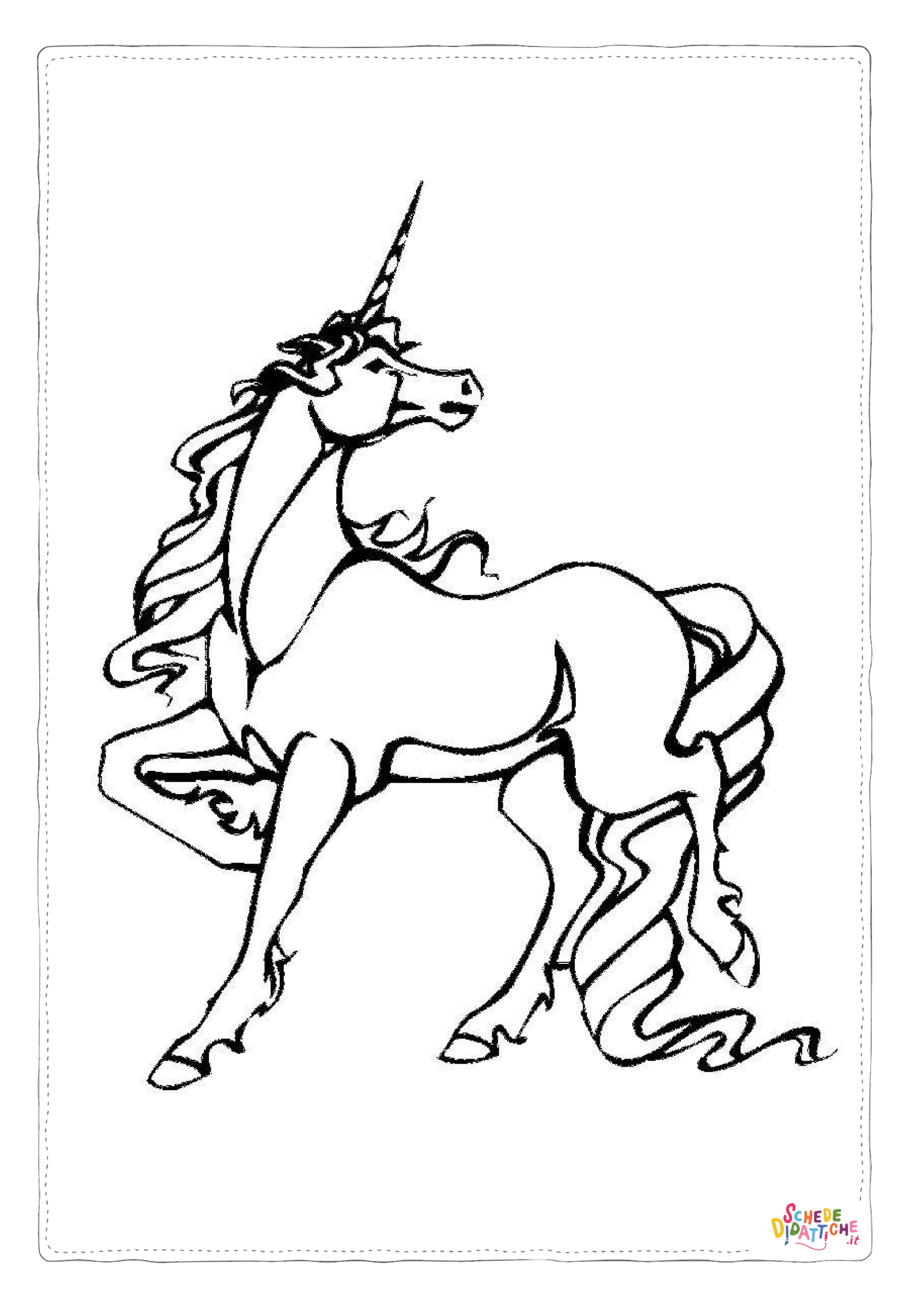 Disegno "Disegno di unicorno da stampare e colorare 43" Disegno di unicorno da stampare e colorare 43