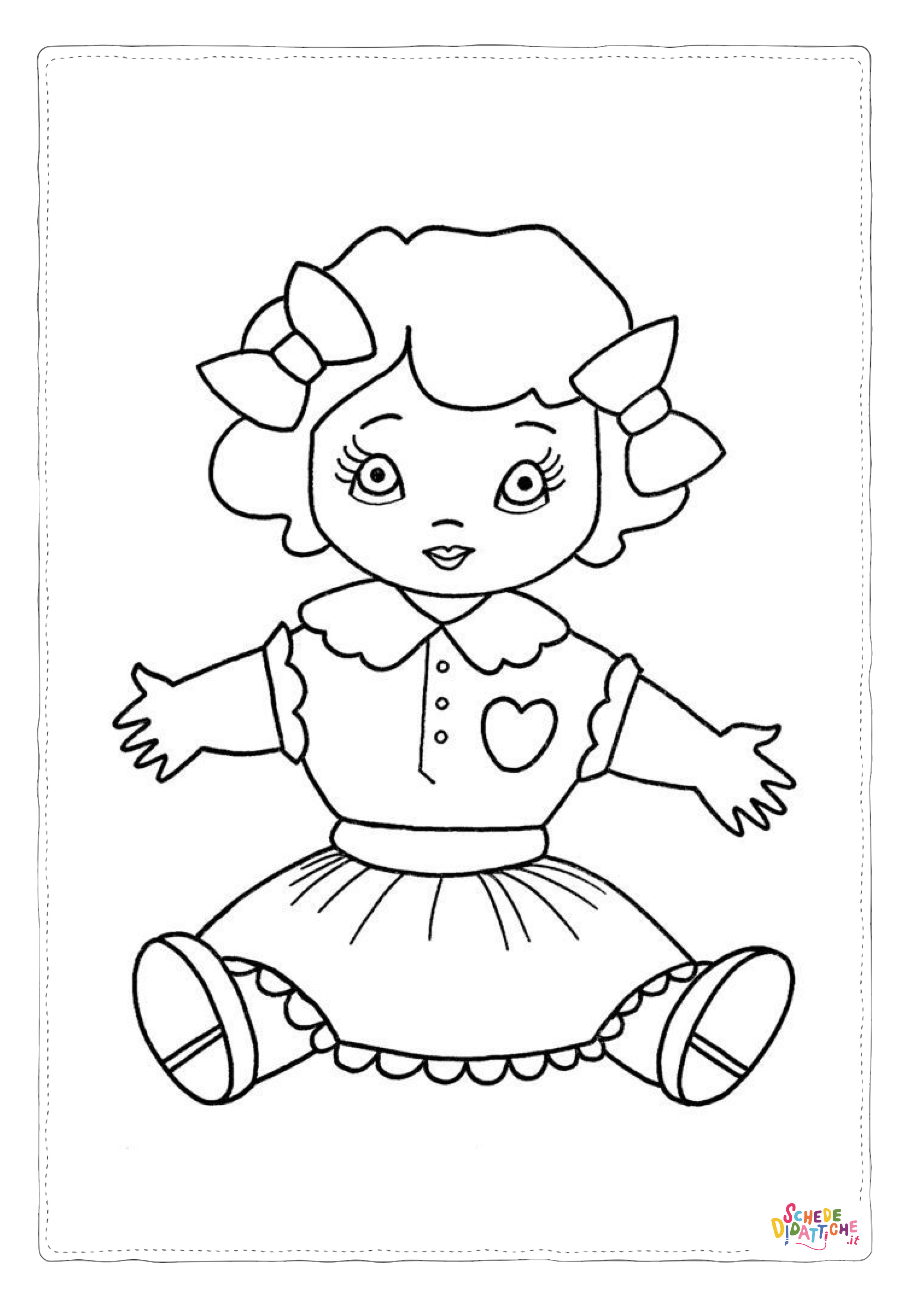 Disegno "Disegno di bambola da stampare e colorare 7" Disegno di bambola da stampare e colorare 7