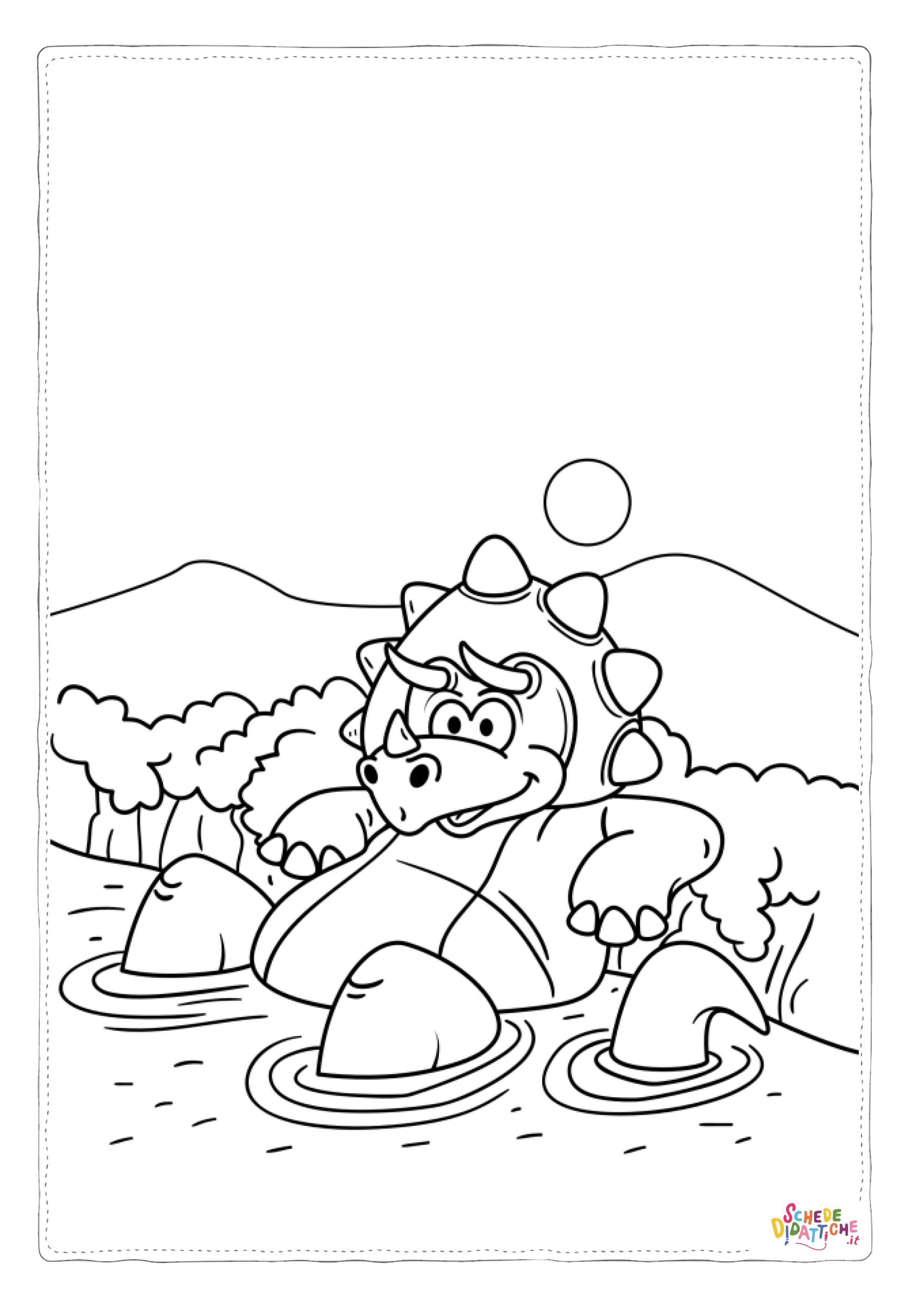 Disegno "Disegno di Triceratopo da stampare e colorare 1" Disegno di Triceratopo da stampare e colorare 1
