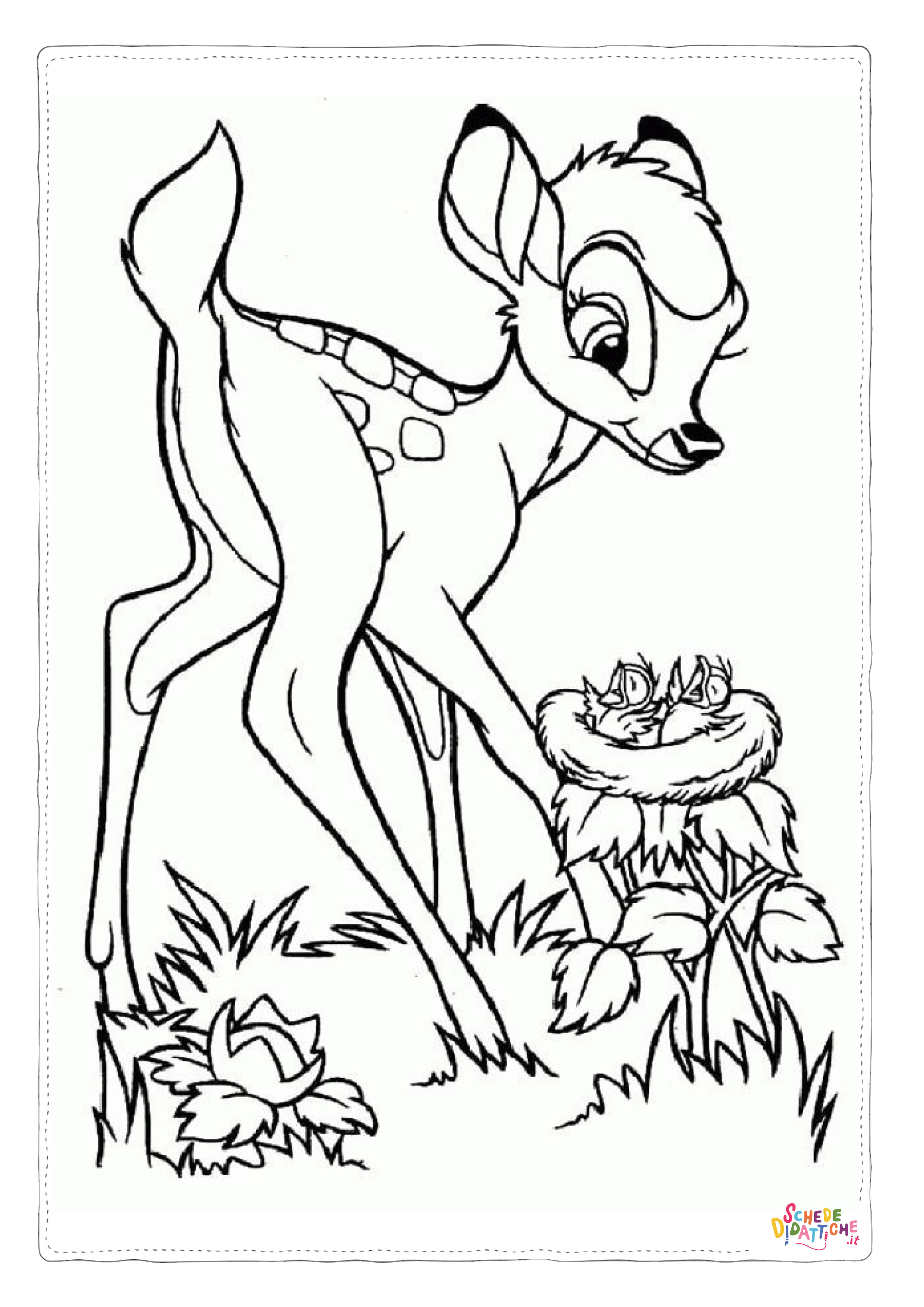 Disegno "Disegno di Bambi da stampare e colorare 66" Disegno di Bambi da stampare e colorare 66