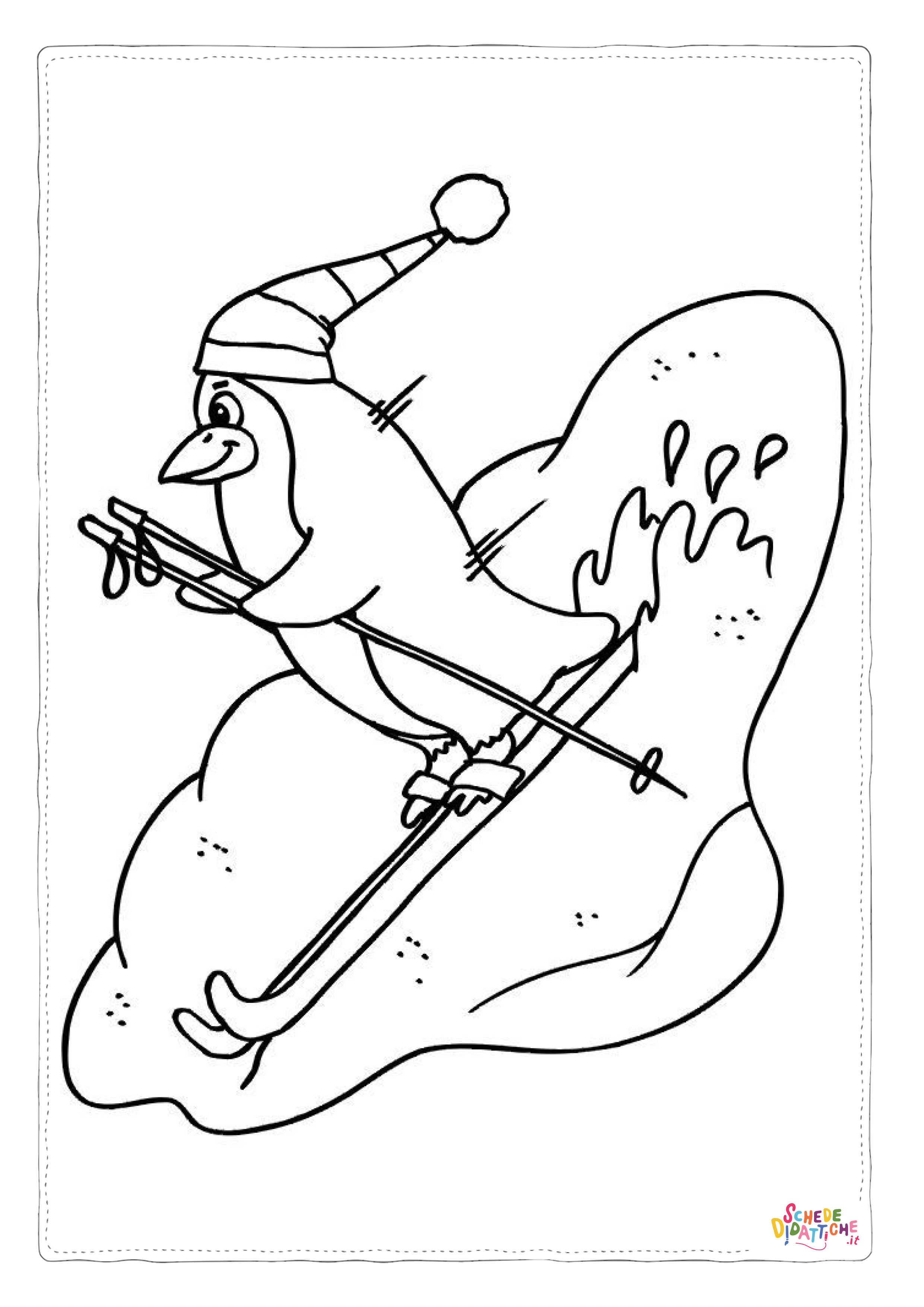 Disegno "Disegno di sci da stampare e colorare 3" Disegno di sci da stampare e colorare 3