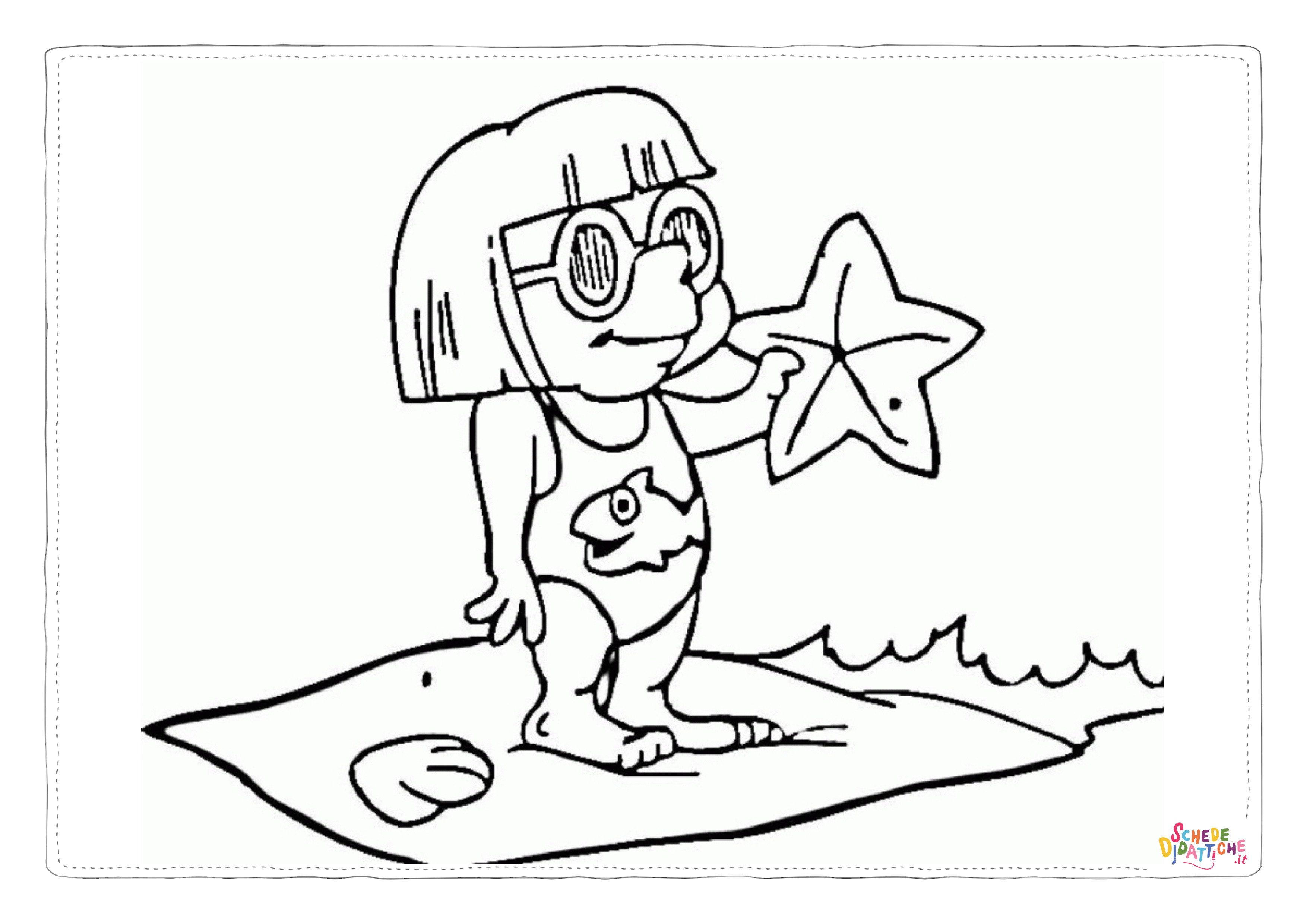 Disegno di stella marina da stampare e colorare 6