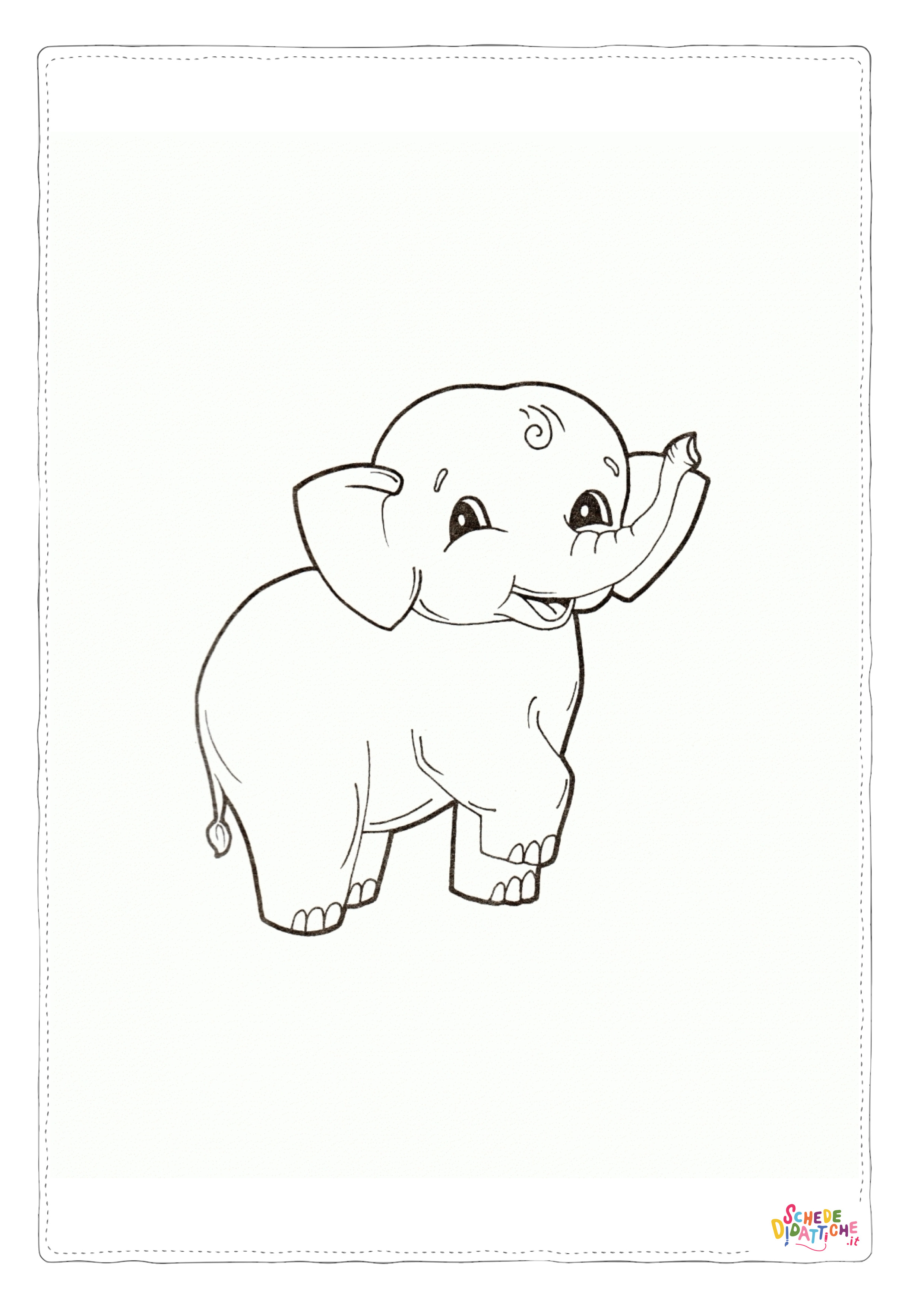 Disegno "Disegno di elefante da stampare e colorare 134" Disegno di elefante da stampare e colorare 134