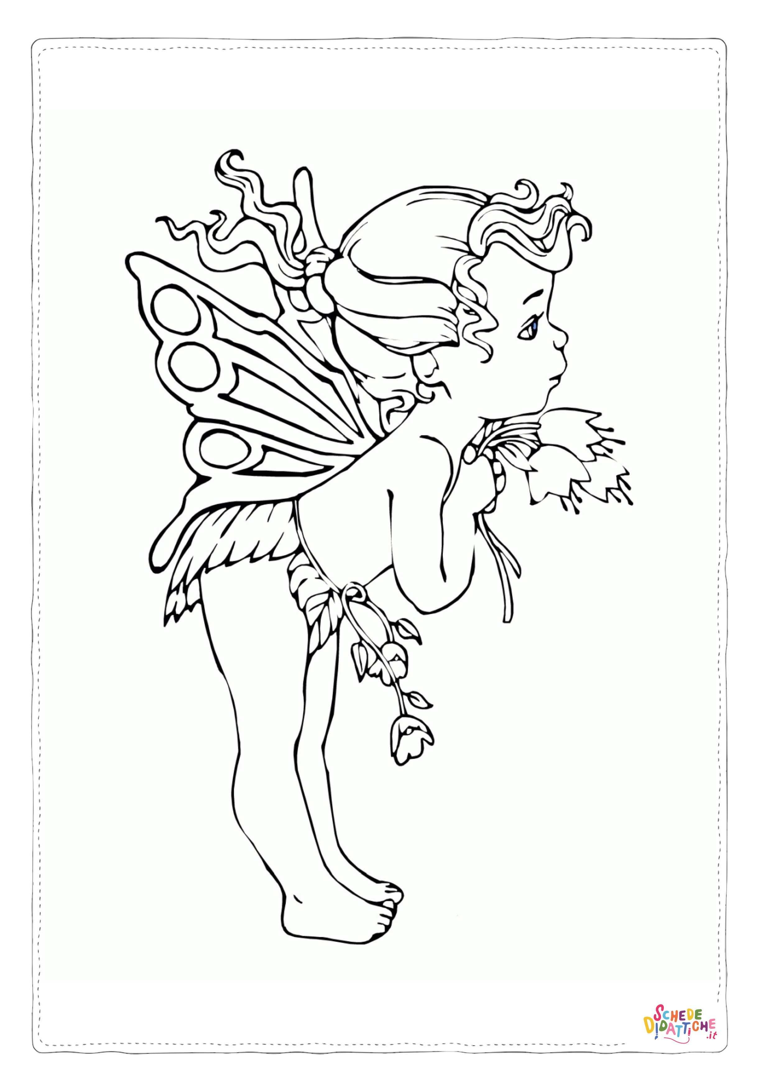 Disegno "Disegno di fata da stampare e colorare 57" Disegno di fata da stampare e colorare 57
