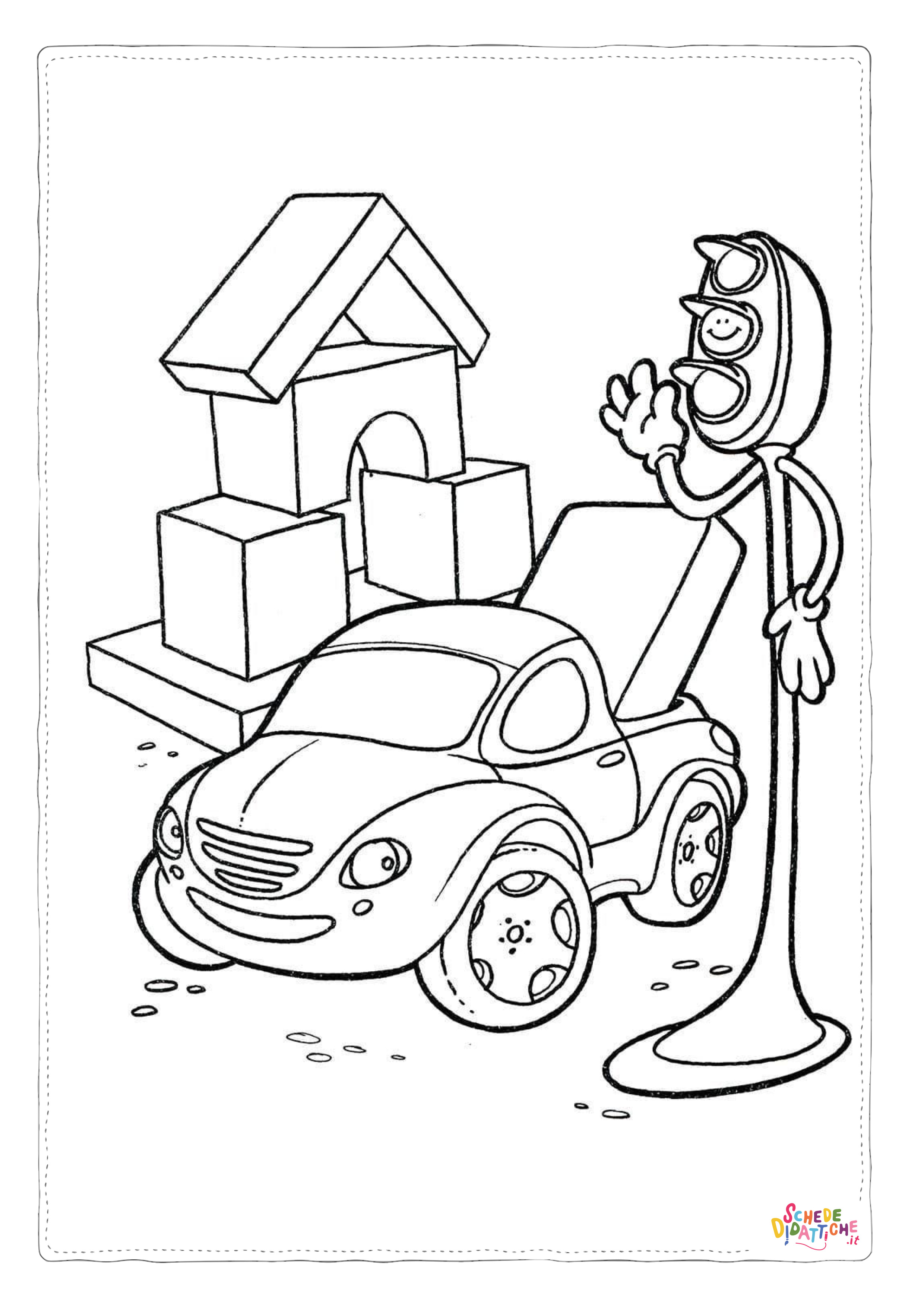 Disegno di semaforo da stampare e colorare 1