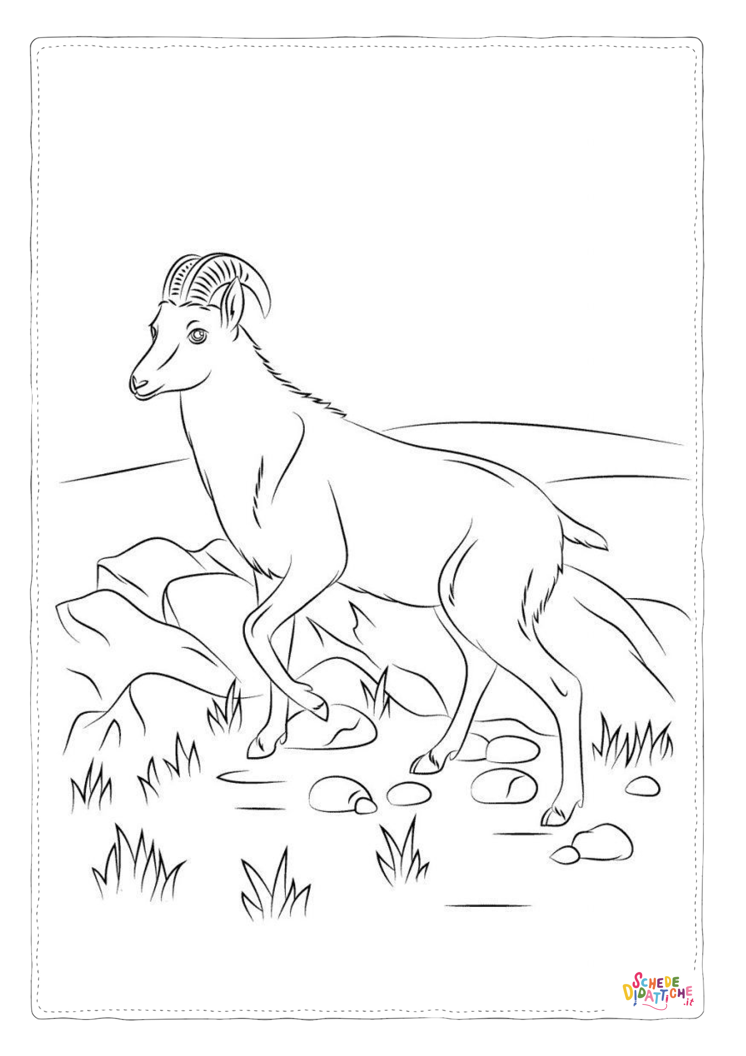 Disegno "Disegno di capra da stampare e colorare 34" Disegno di capra da stampare e colorare 34