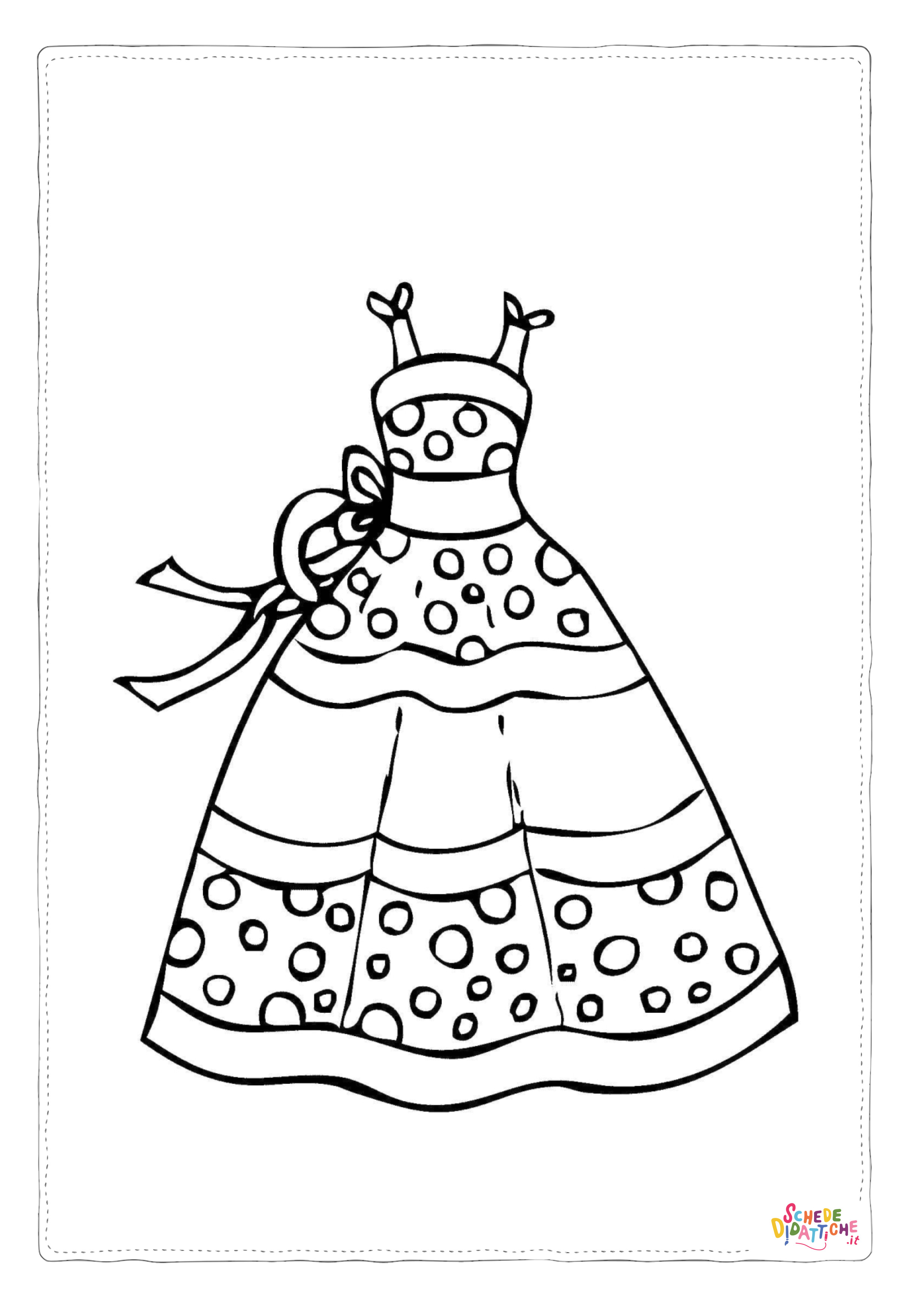 Disegno di vestito da donna da stampare e colorare 2