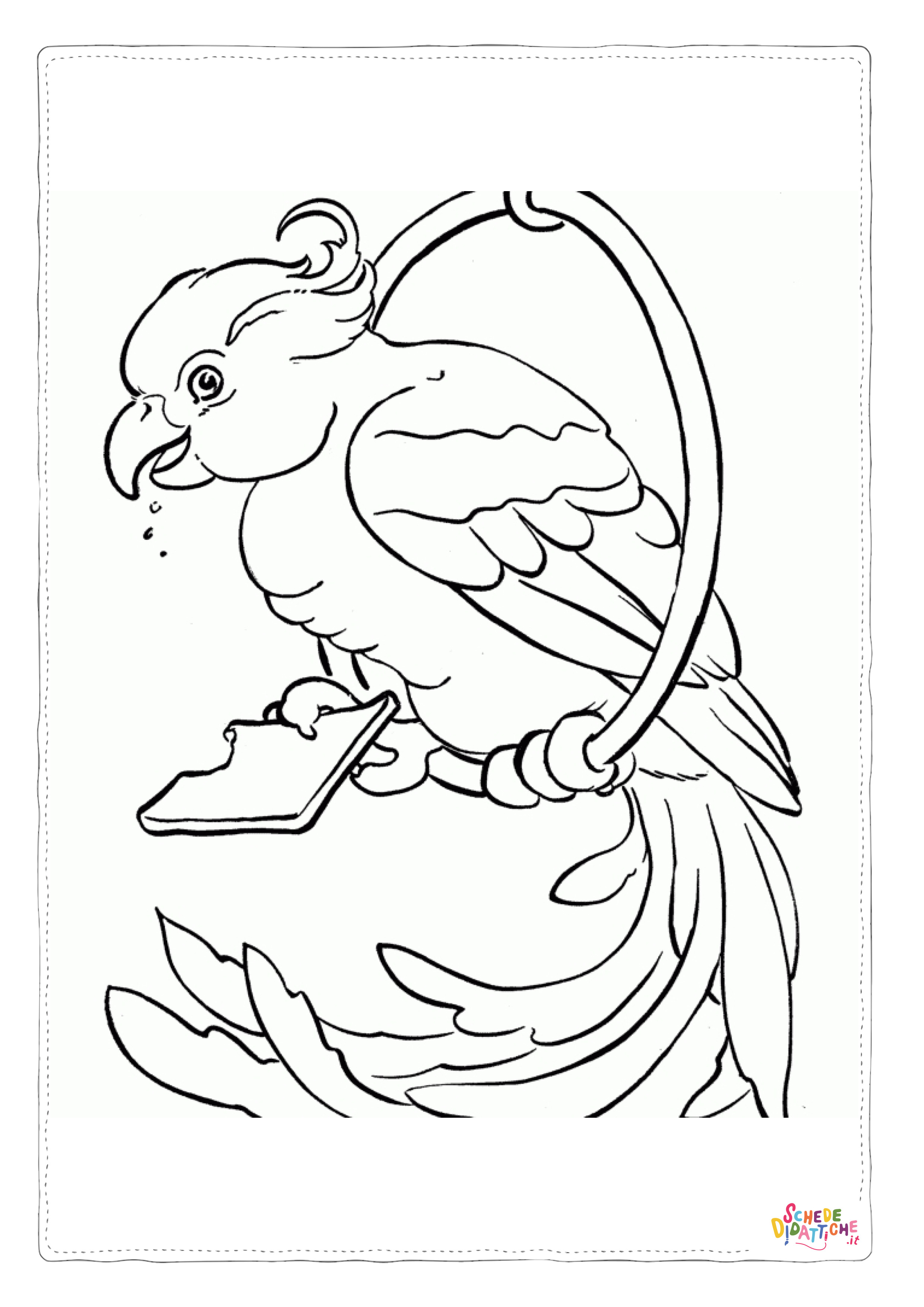 Disegno "Disegno di pappagallo da stampare e colorare 25" Disegno di pappagallo da stampare e colorare 25