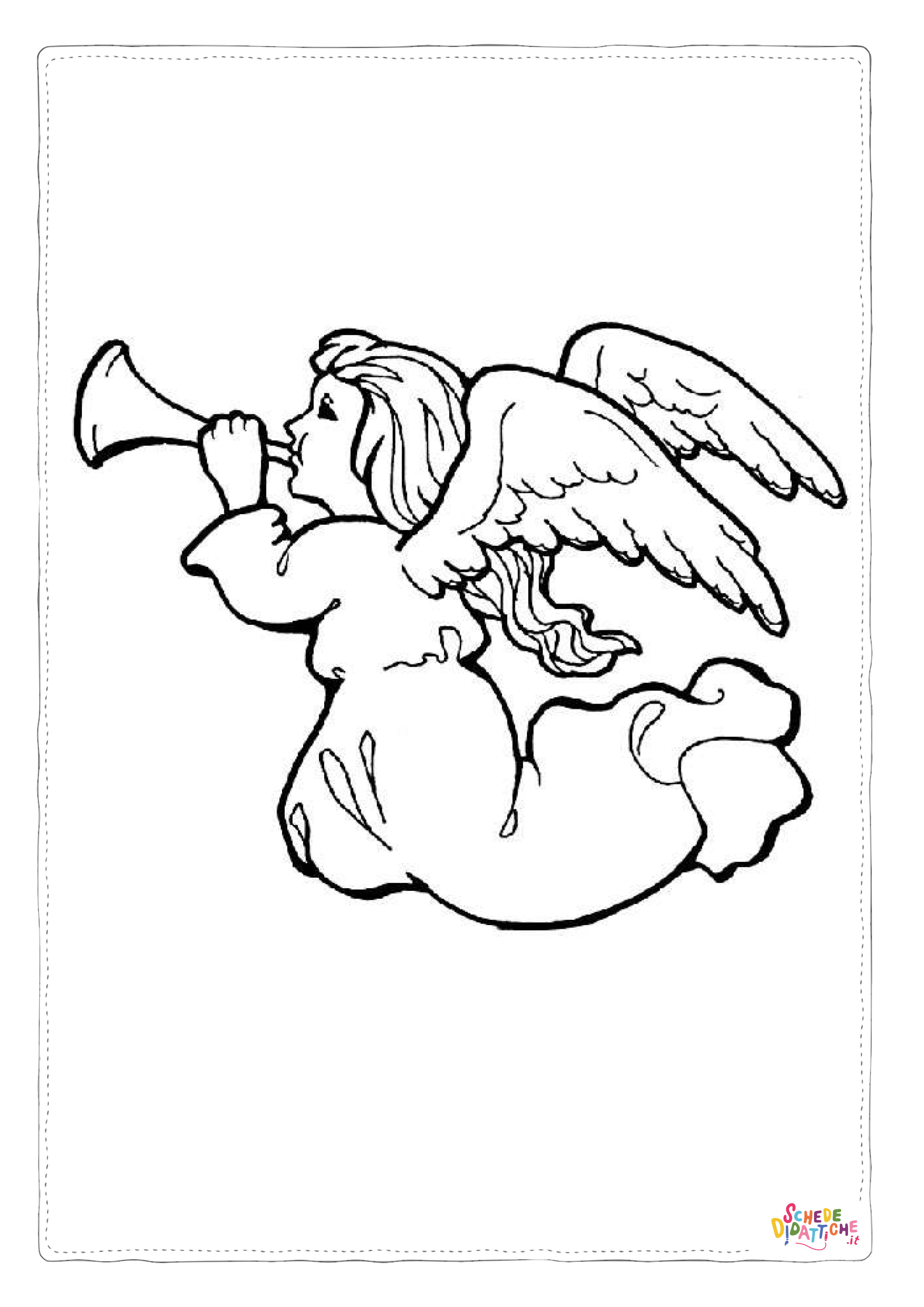Disegno di angelo da stampare e colorare 3